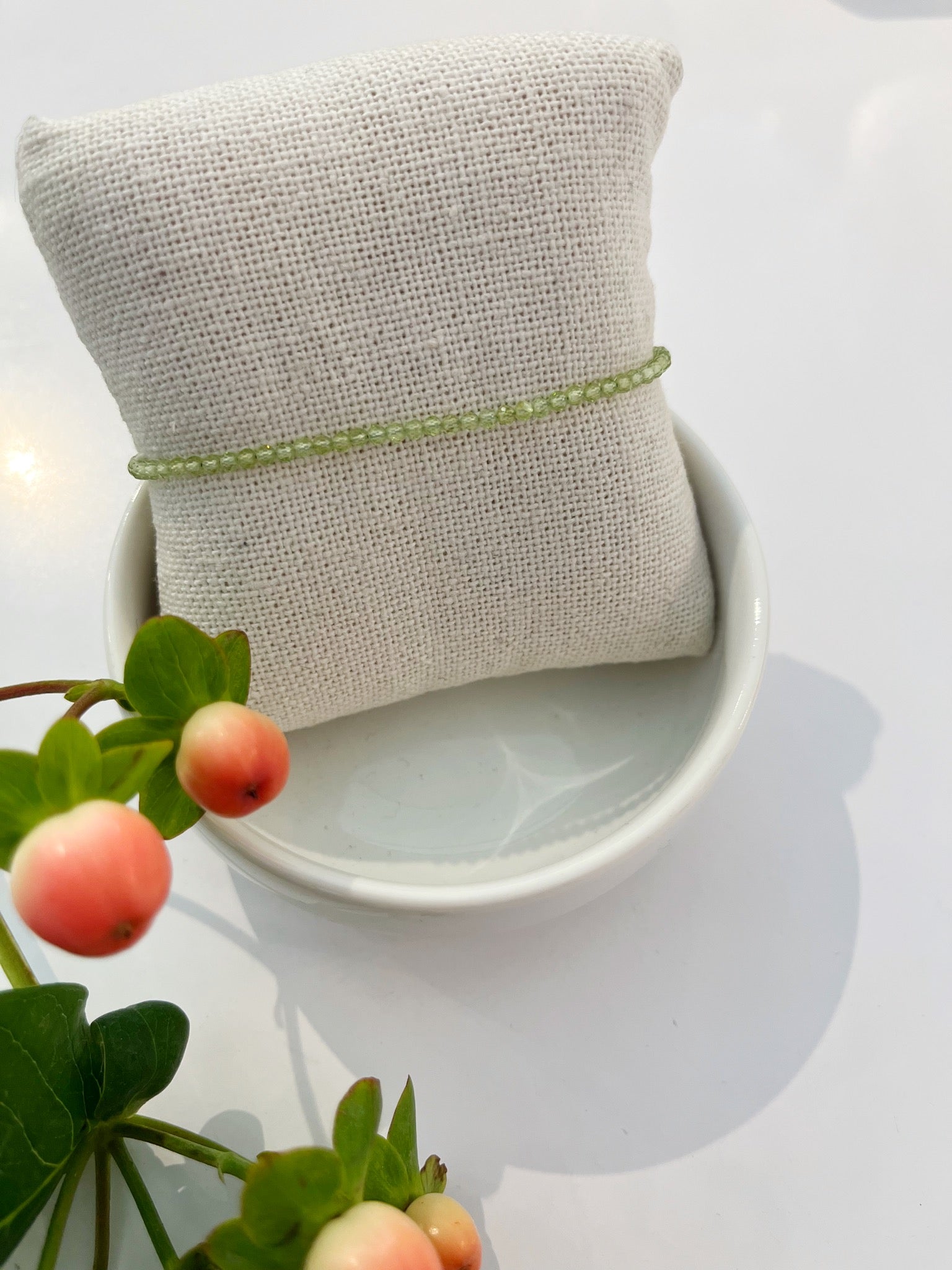 Rondelle Bracelet {Silver/Peridot}