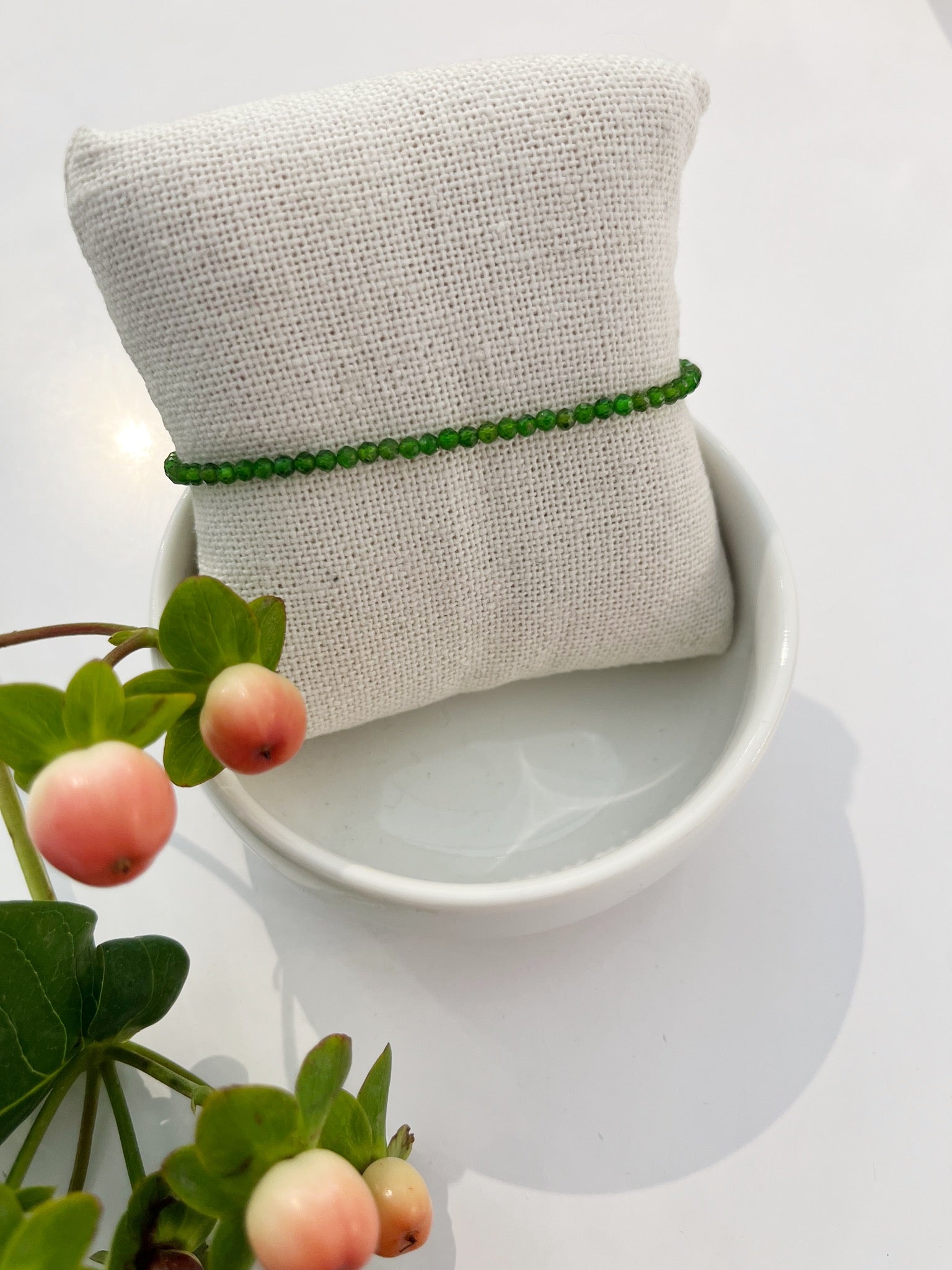 Rondelle Bracelet {Silver/Chrome Diopside}