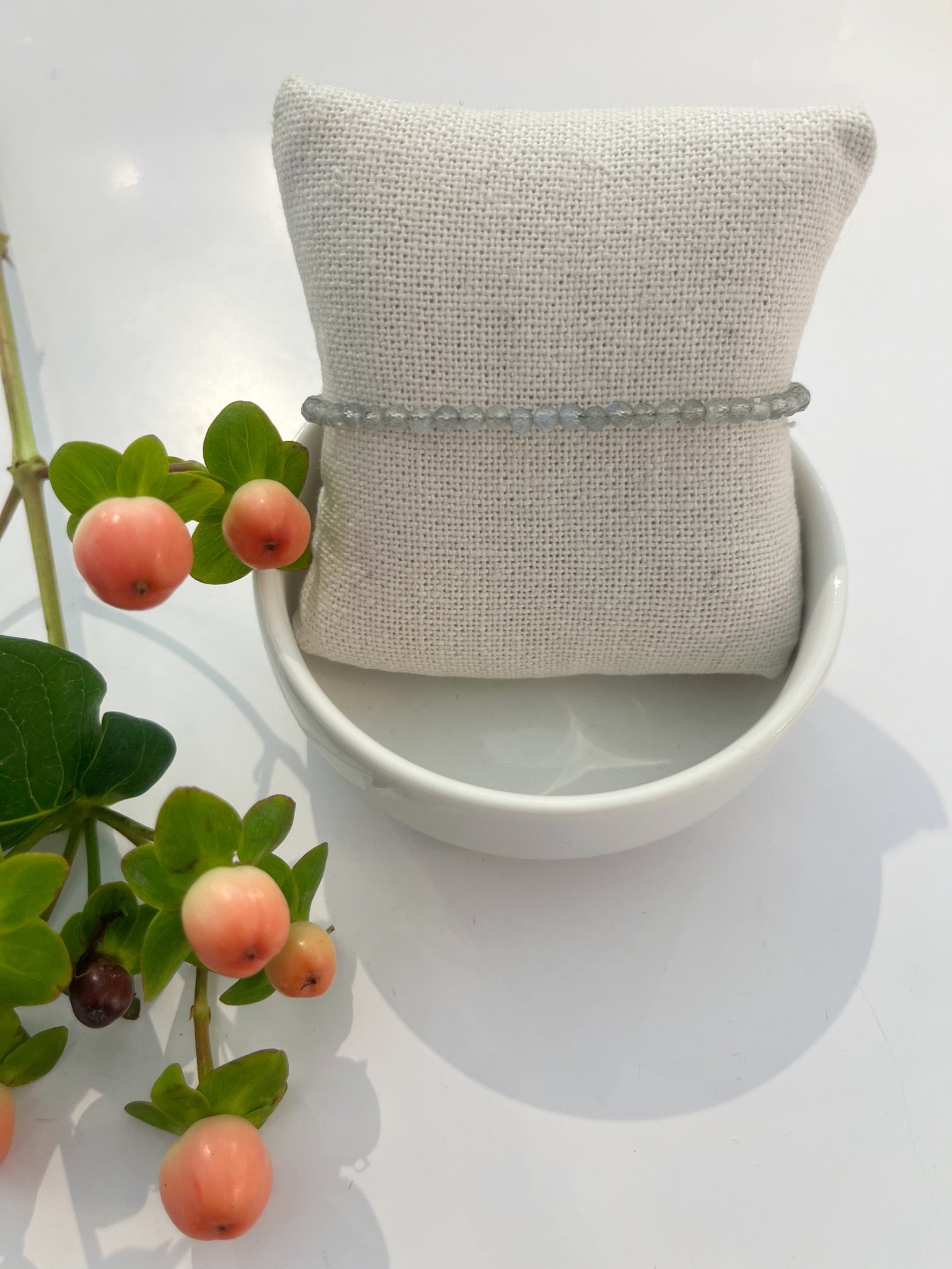 Rondelle Bracelet {Silver/Labradorite 2.5mm}