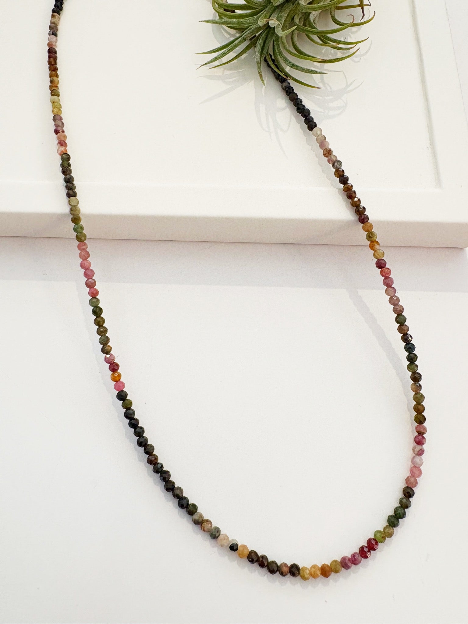 Rondelle Necklace {Tourmaline/Silver}