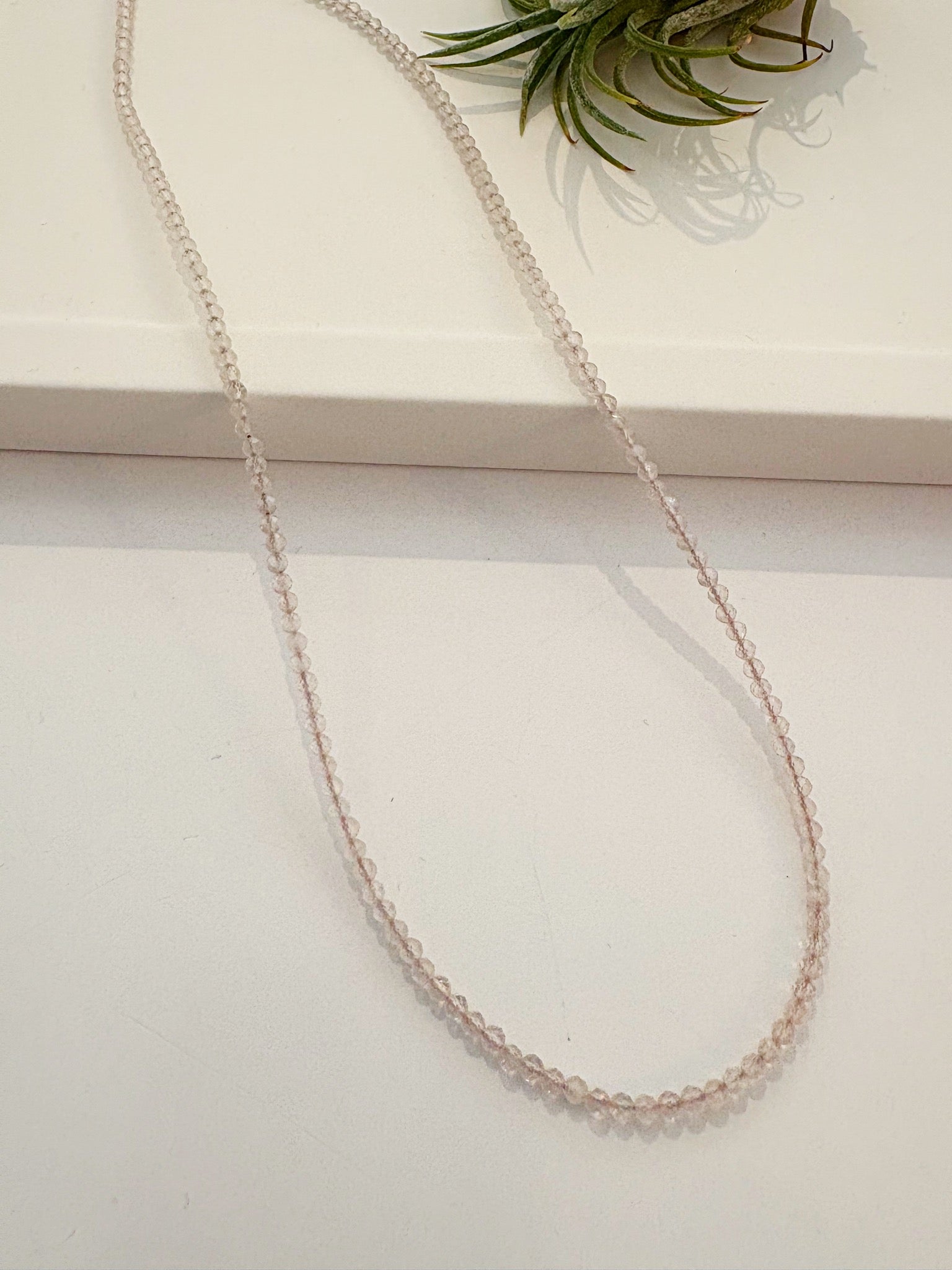 Rondelle Necklace {Rose Quartz/Silver}