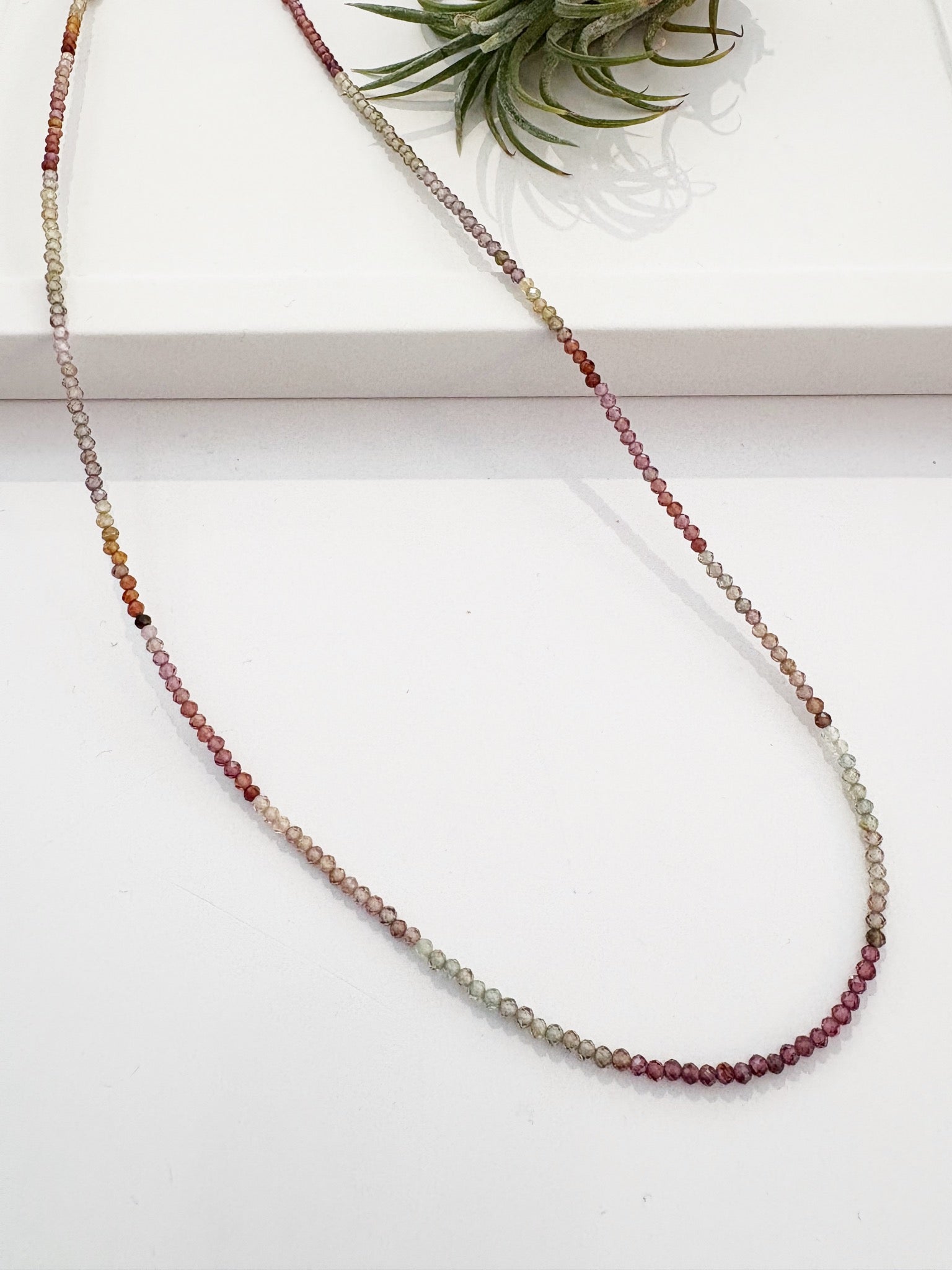 Rondelle Necklace {Garnet Waterfall/Silver}