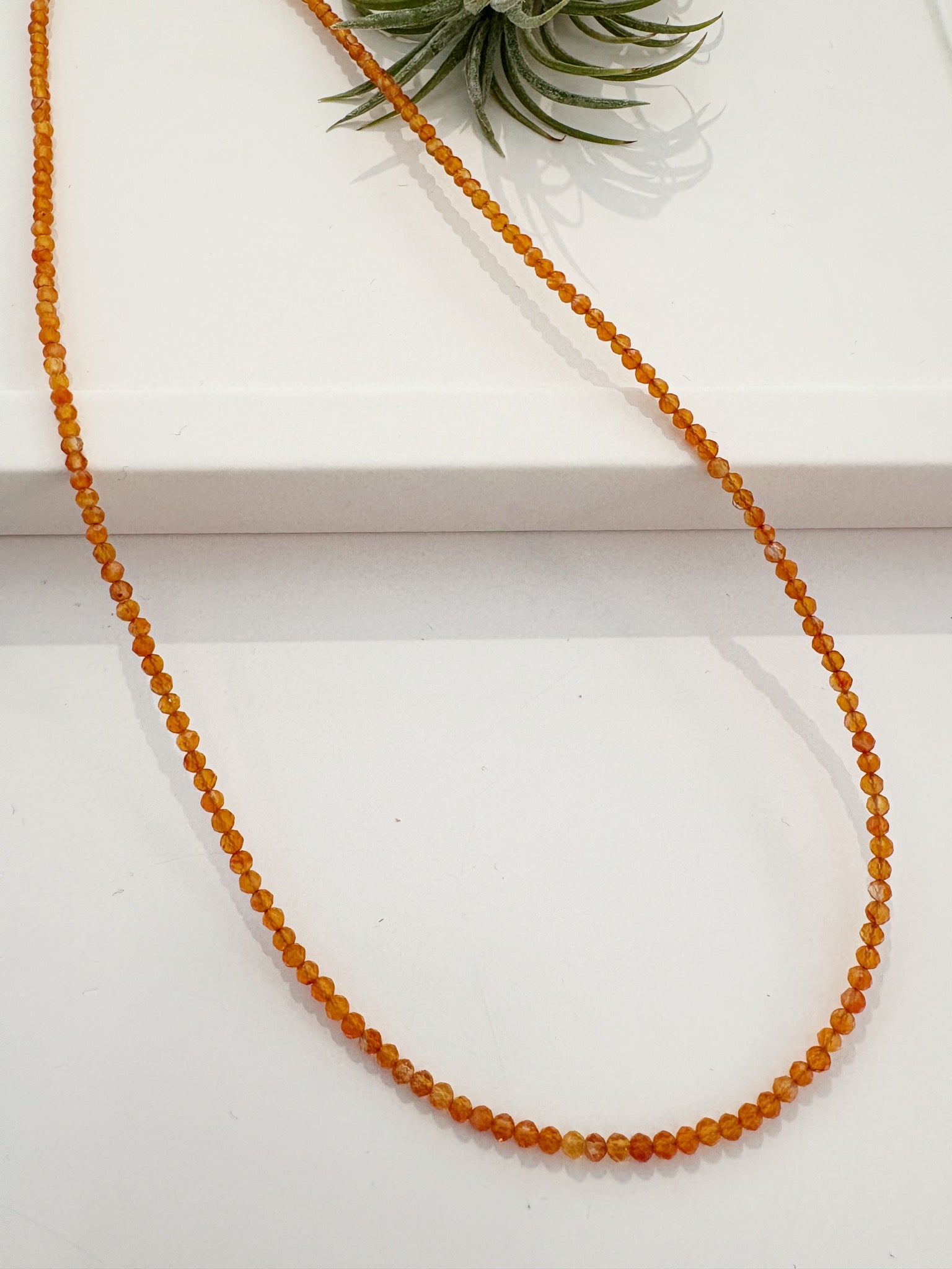 Rondelle Necklace {Carnelian/Silver}