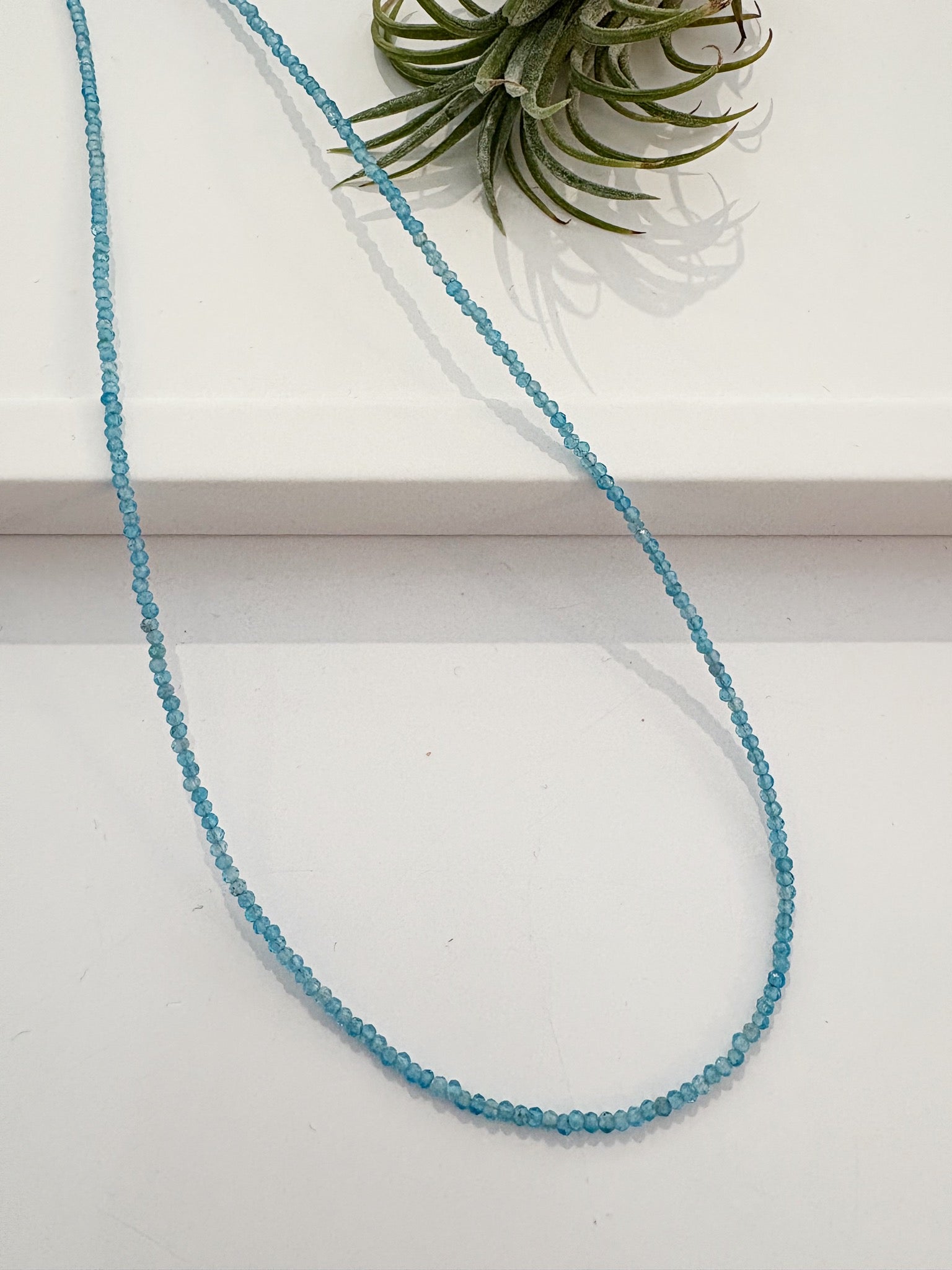 Rondelle Necklace {Neon Apatite/Silver}