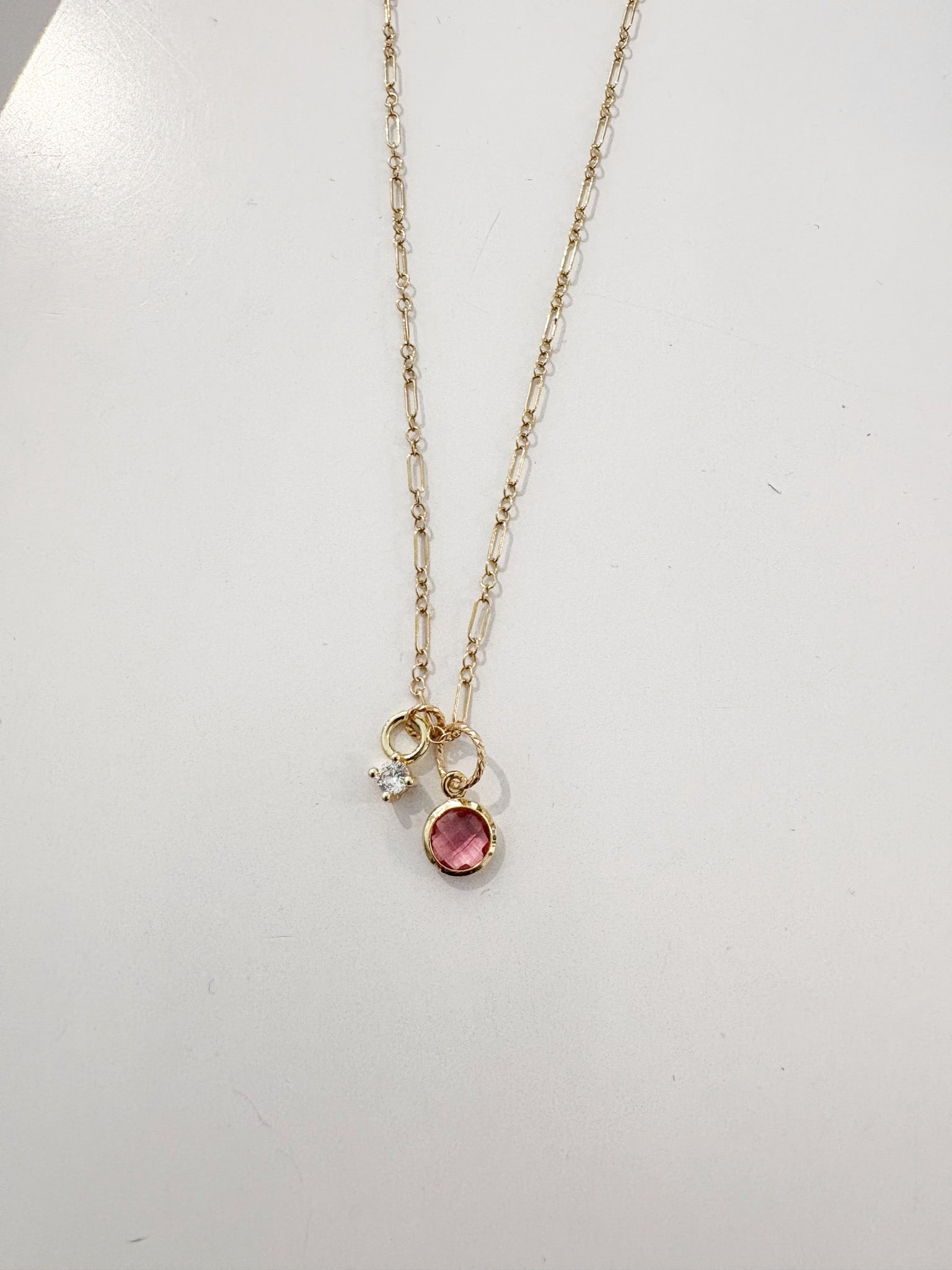 Frances Charm Necklace {Gold/Blush/Clear}