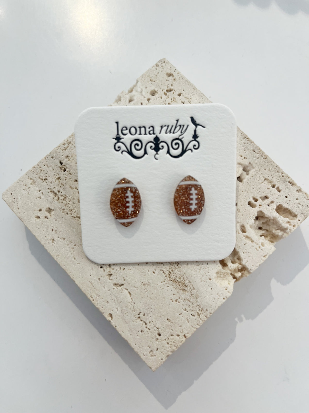 Acrylic Football Post Earrings