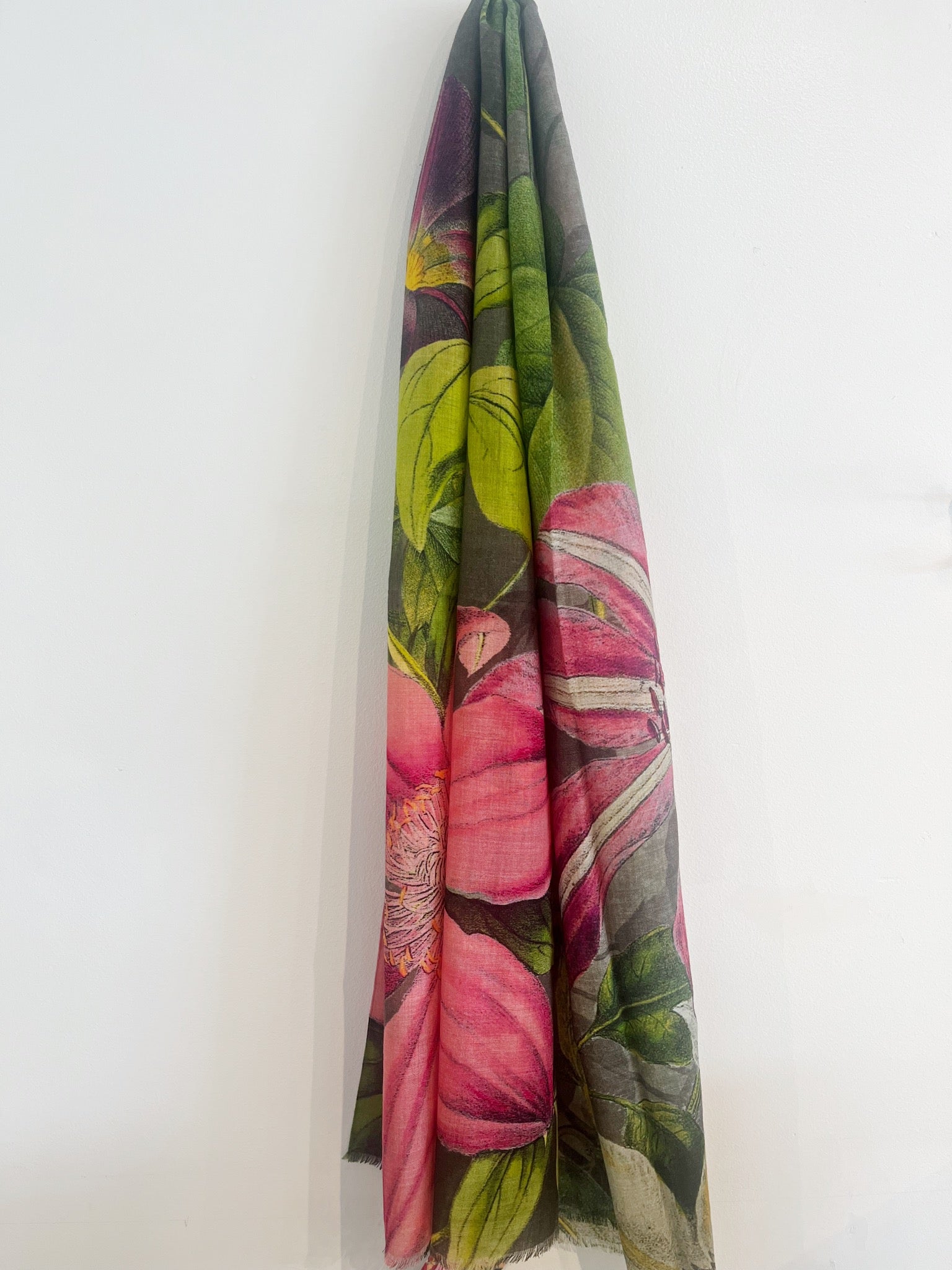 Wool Wrap Scarf {Oversized Botanicals}