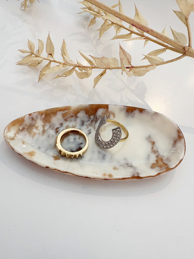 Oval Ring Dish {Warm Alabaster}