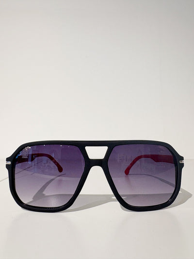Sebastian Cho Aviators {Matte Black/Red}