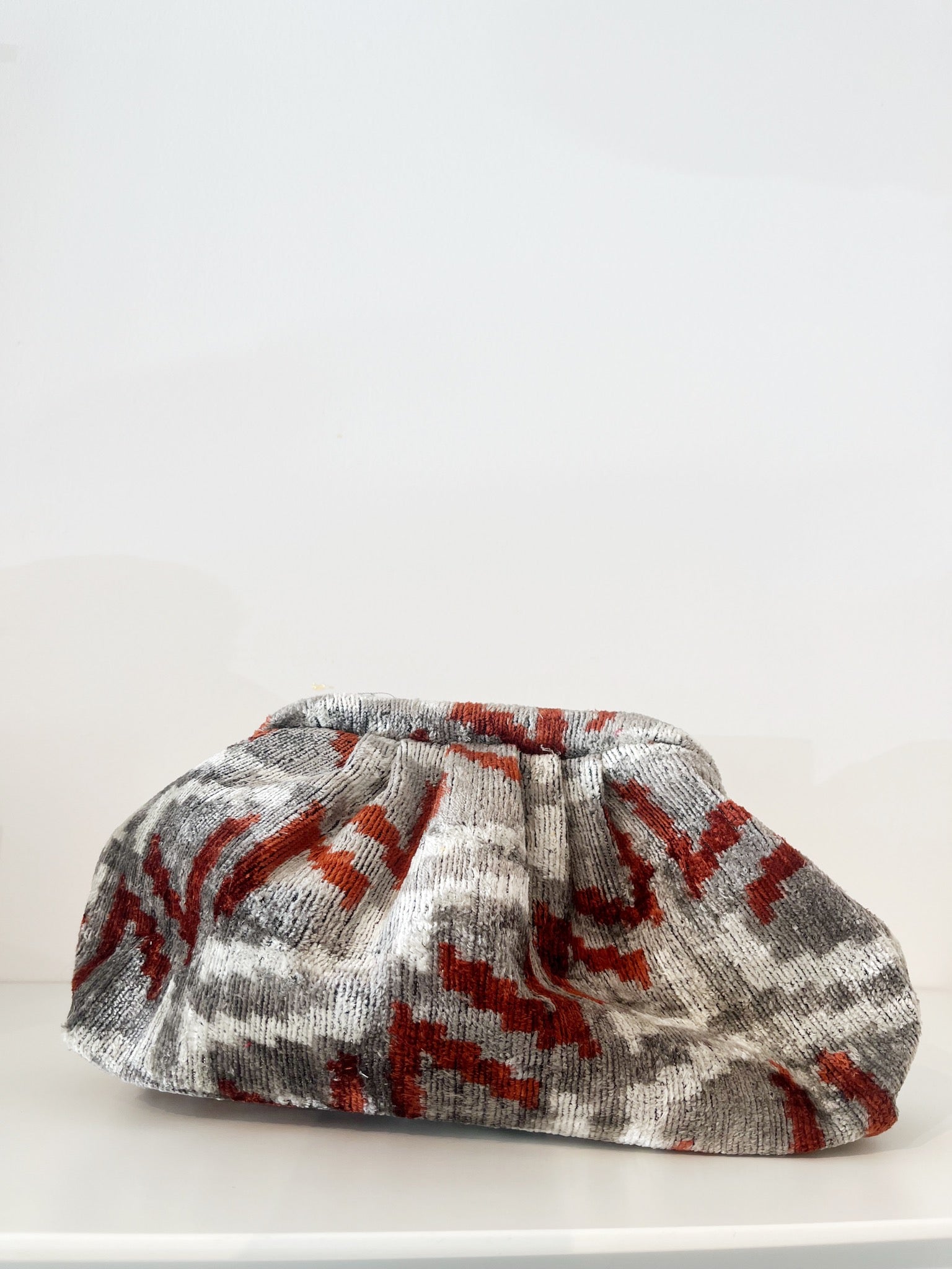 Silk Velvet Clutch {Grey/Copper}