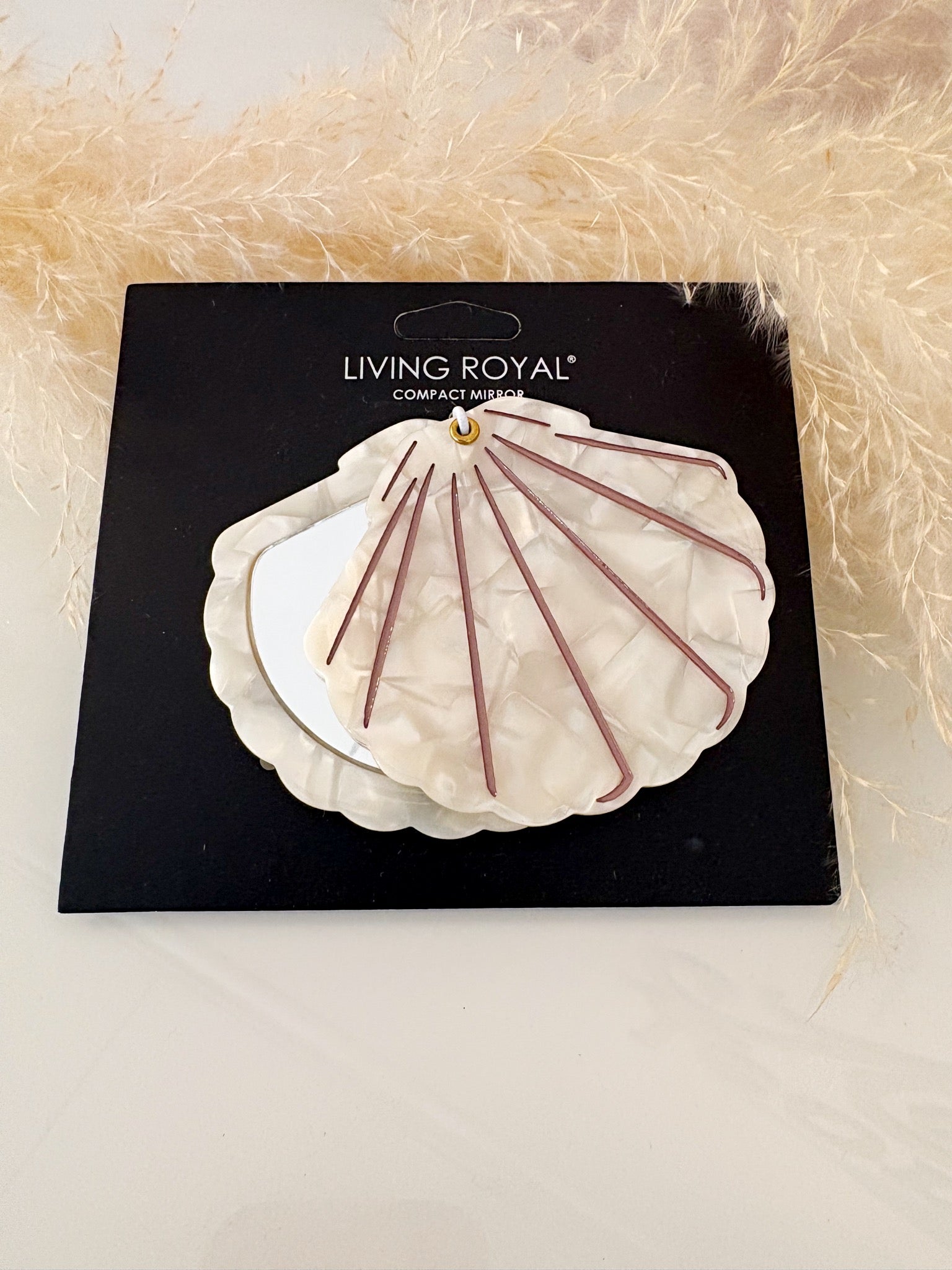 Swing Hinge Compact Mirror {Seashell}