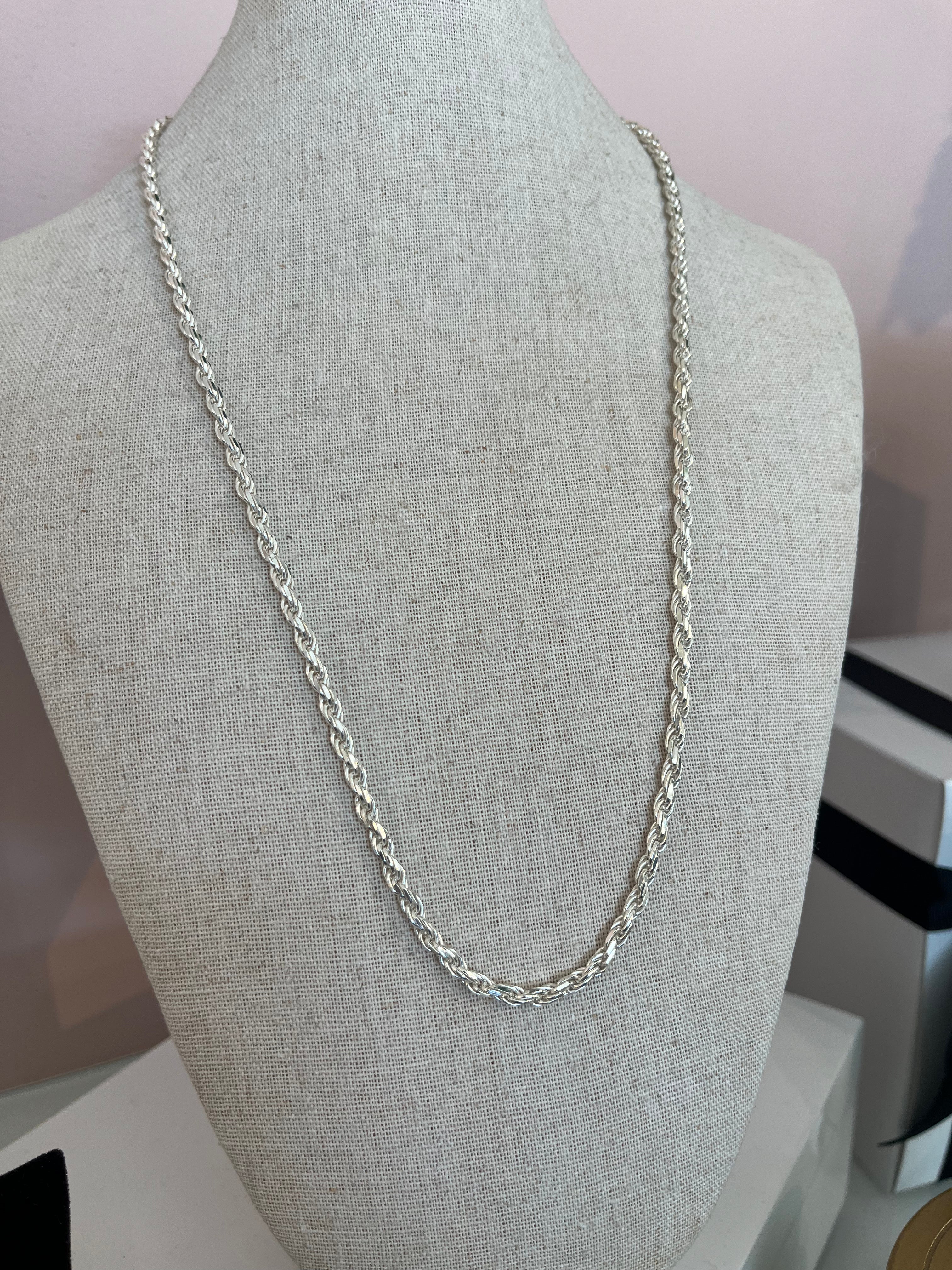 3.7mm Rope Necklace {Silver}