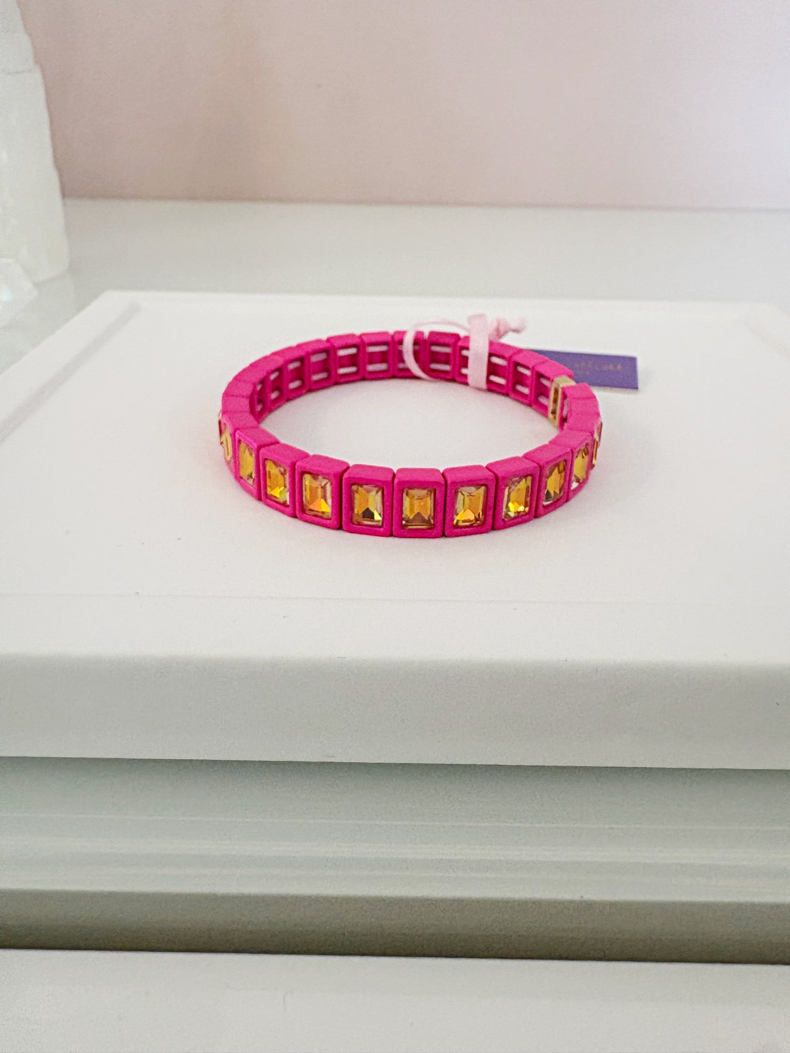 Penelope Stretch Sparkle Bracelet {Pink}