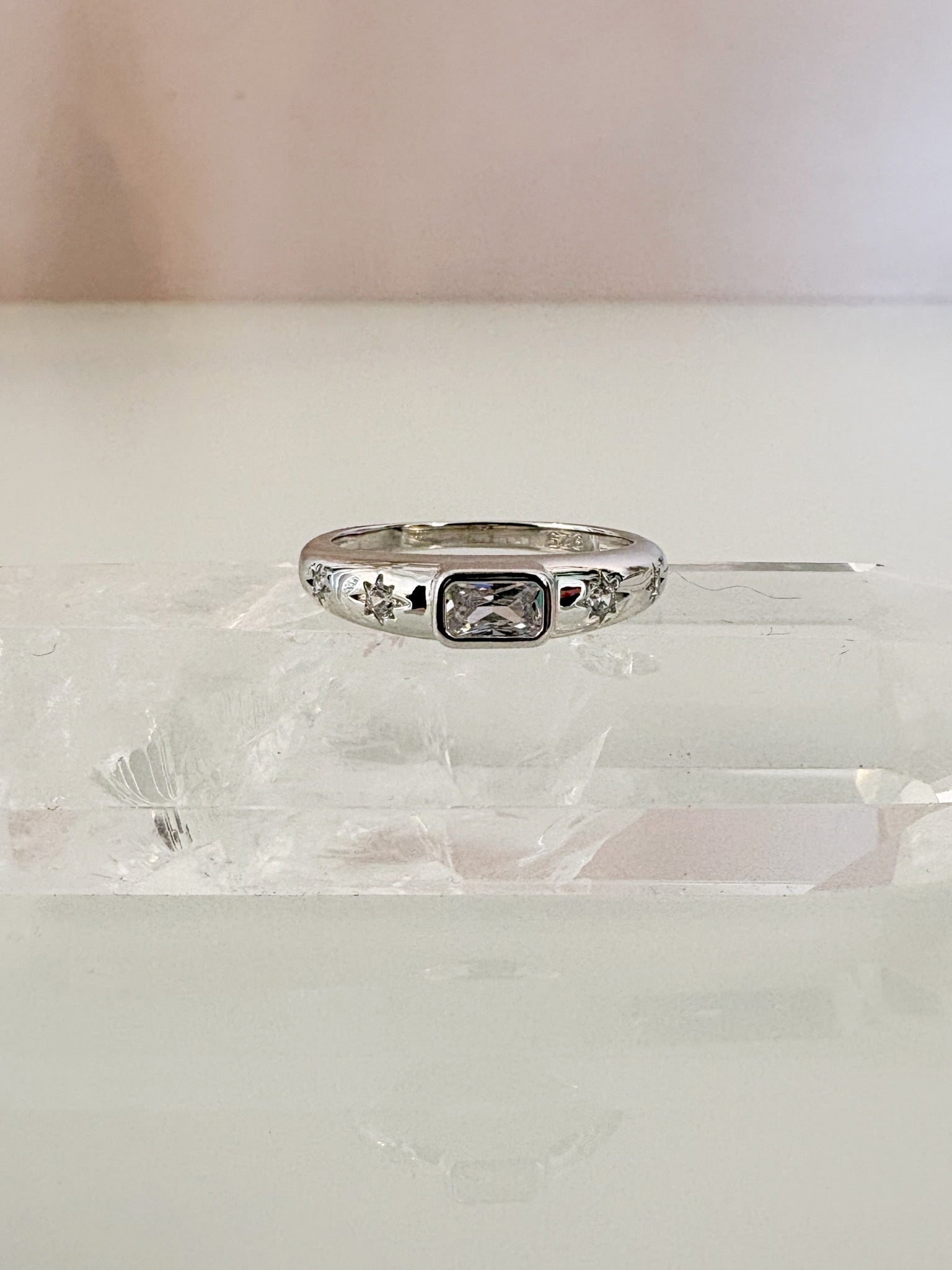 Baguette Starry Ring {Silver}