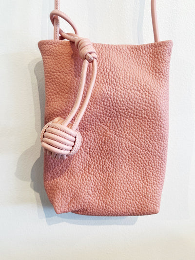 Ribbon Ball Leather Crossbody {Bubble Gum}