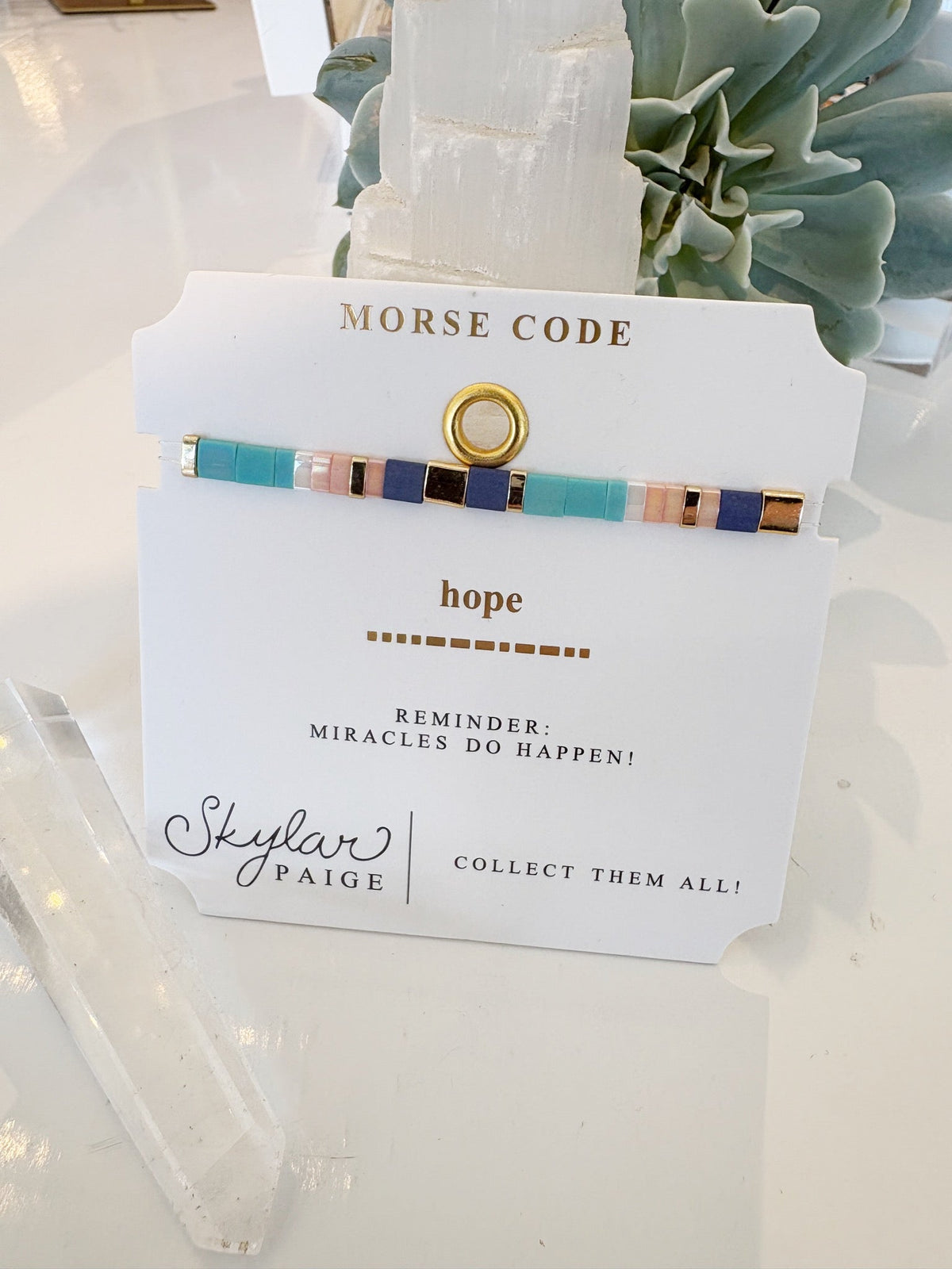 Hope Morse Code Tila Bracelet