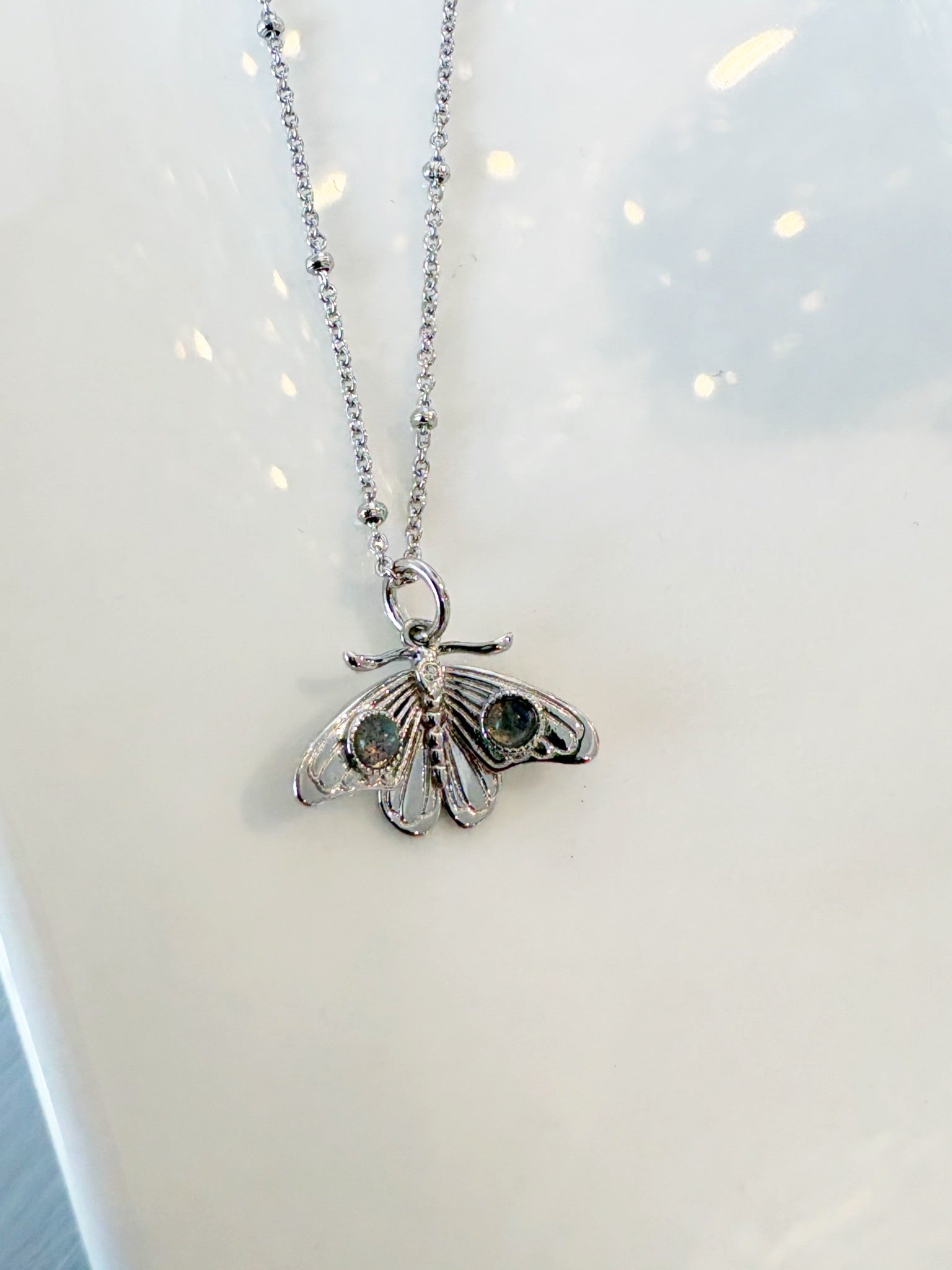 Mystic Moth Necklace {Silver}