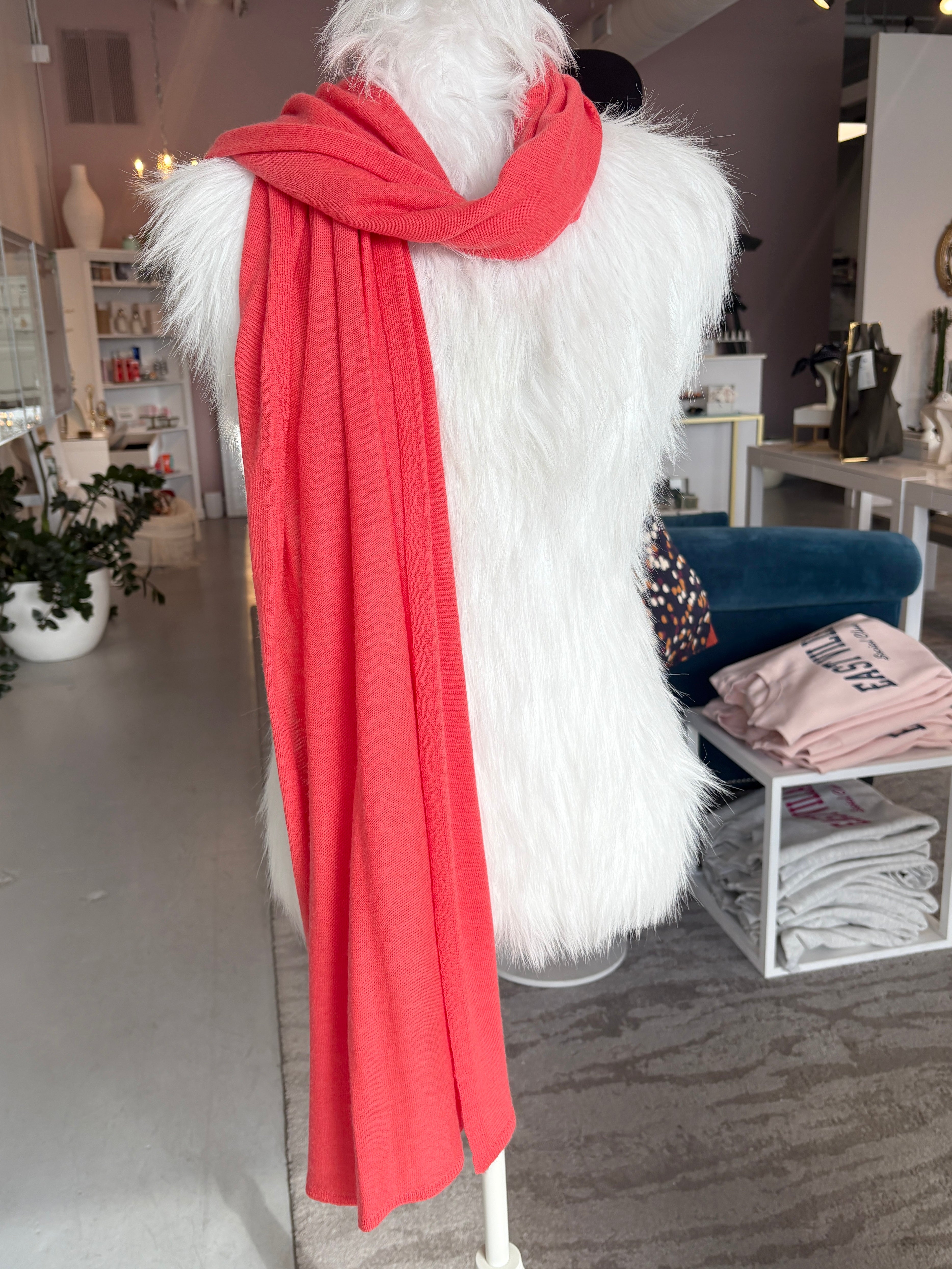 Cashmere & Merino Scarf {Coral}