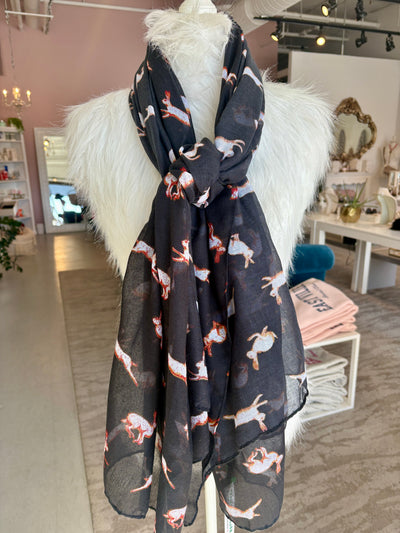 Leaping Hare Scarf {Black}
