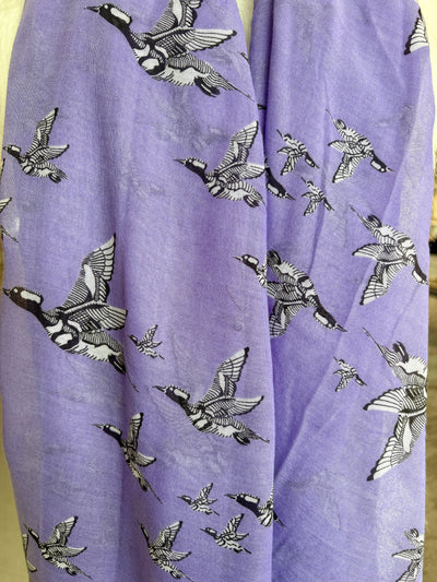 Hooded Merganser Ducks Scarf {Purple}