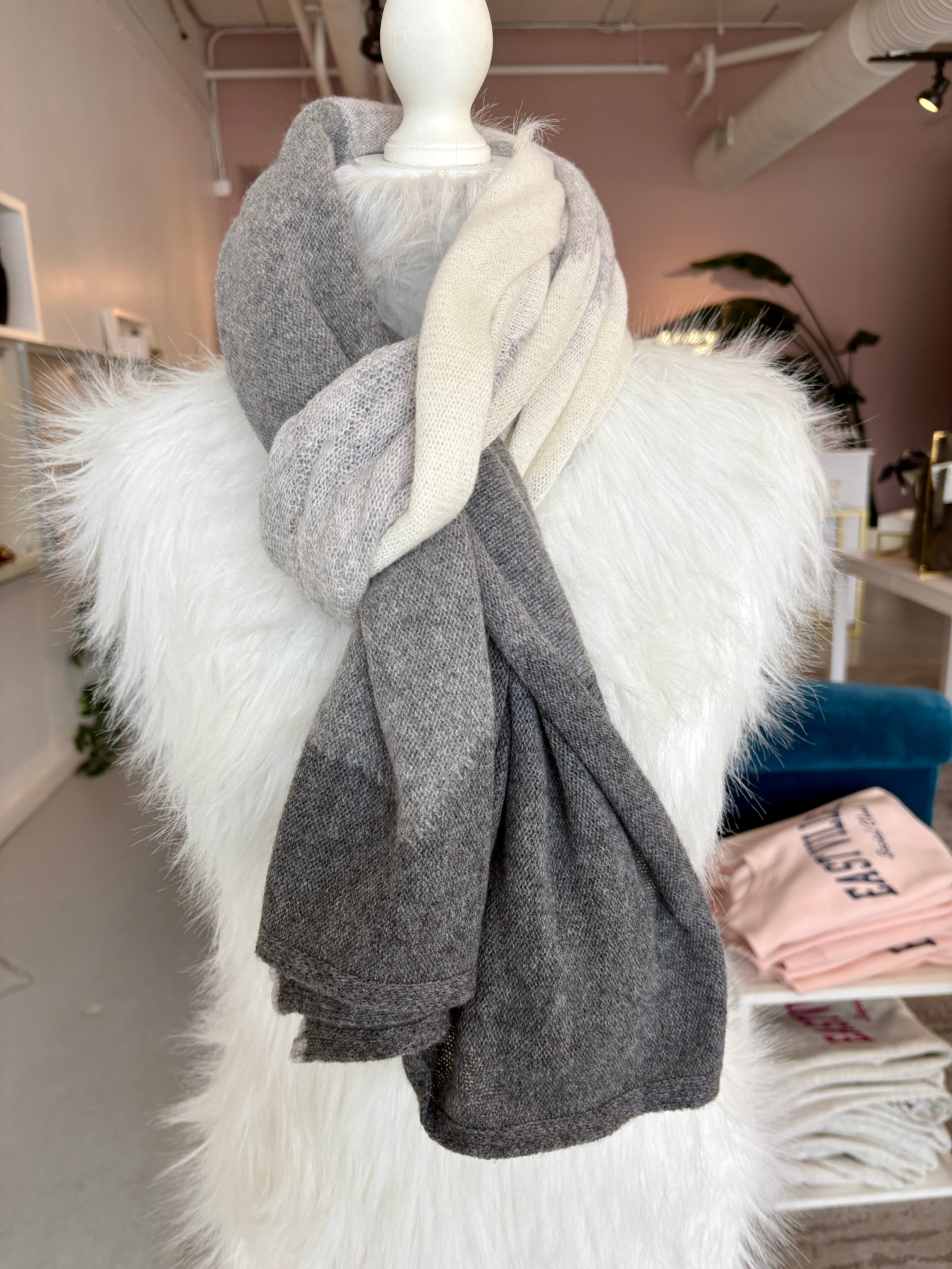 Three-Tone Cashmere Blend Scarf