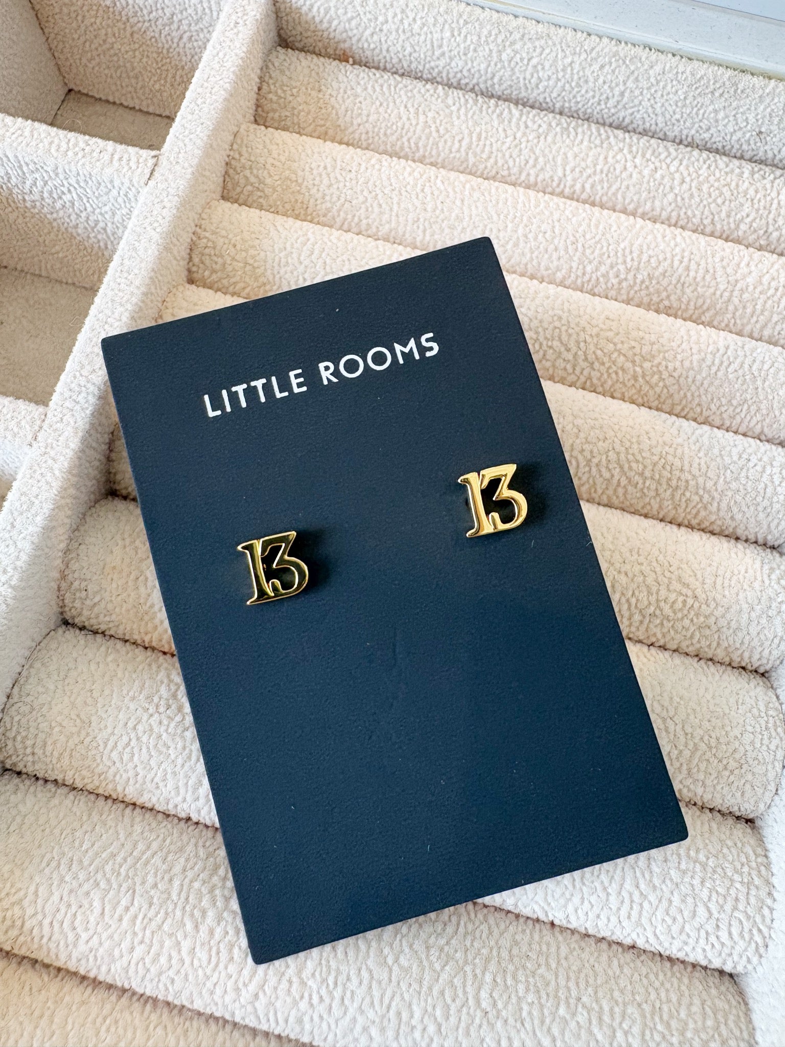 Lucky 13 Stud Earrings {Gold}