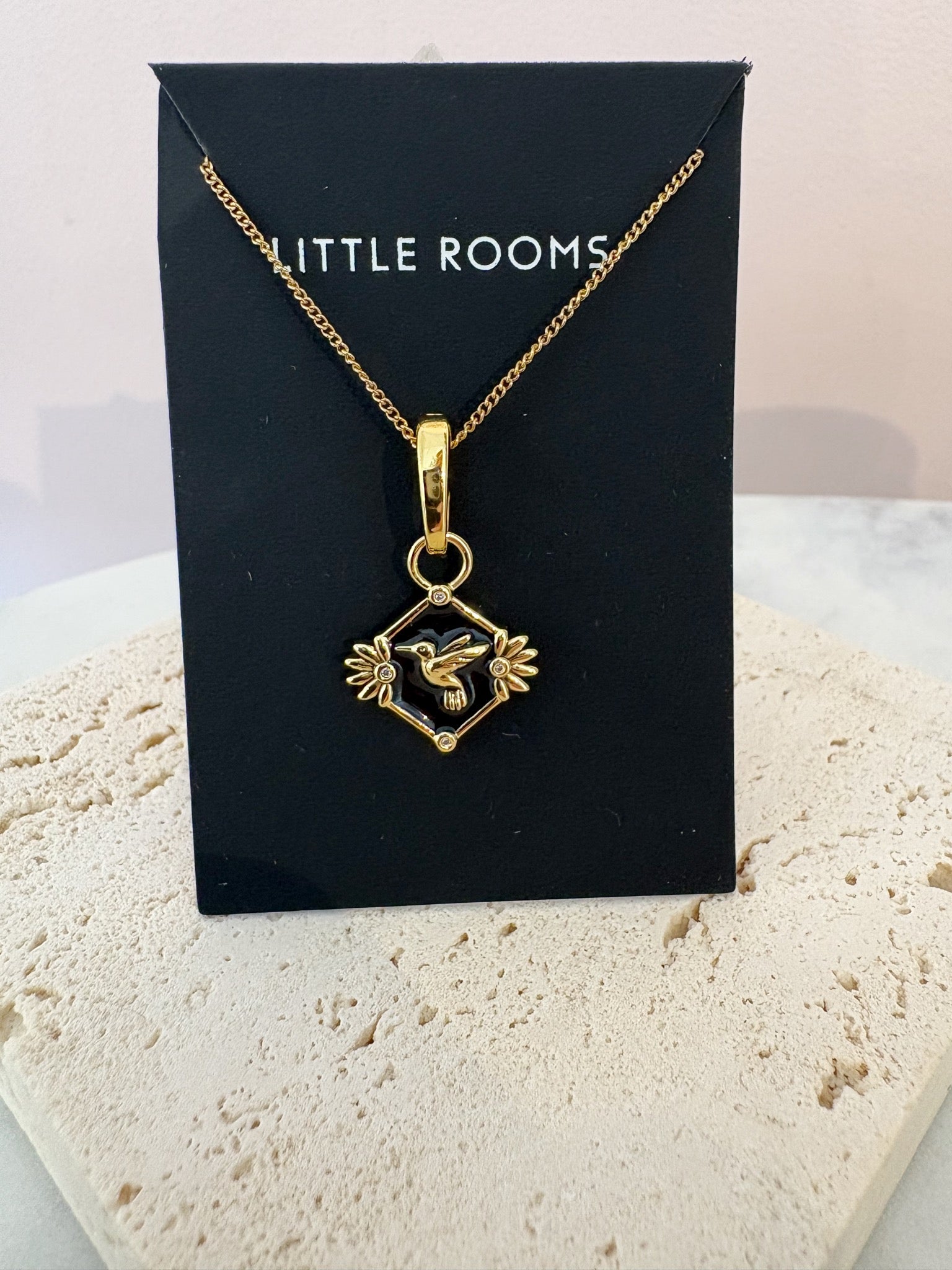 Hummingbird Charm Necklace {Gold}