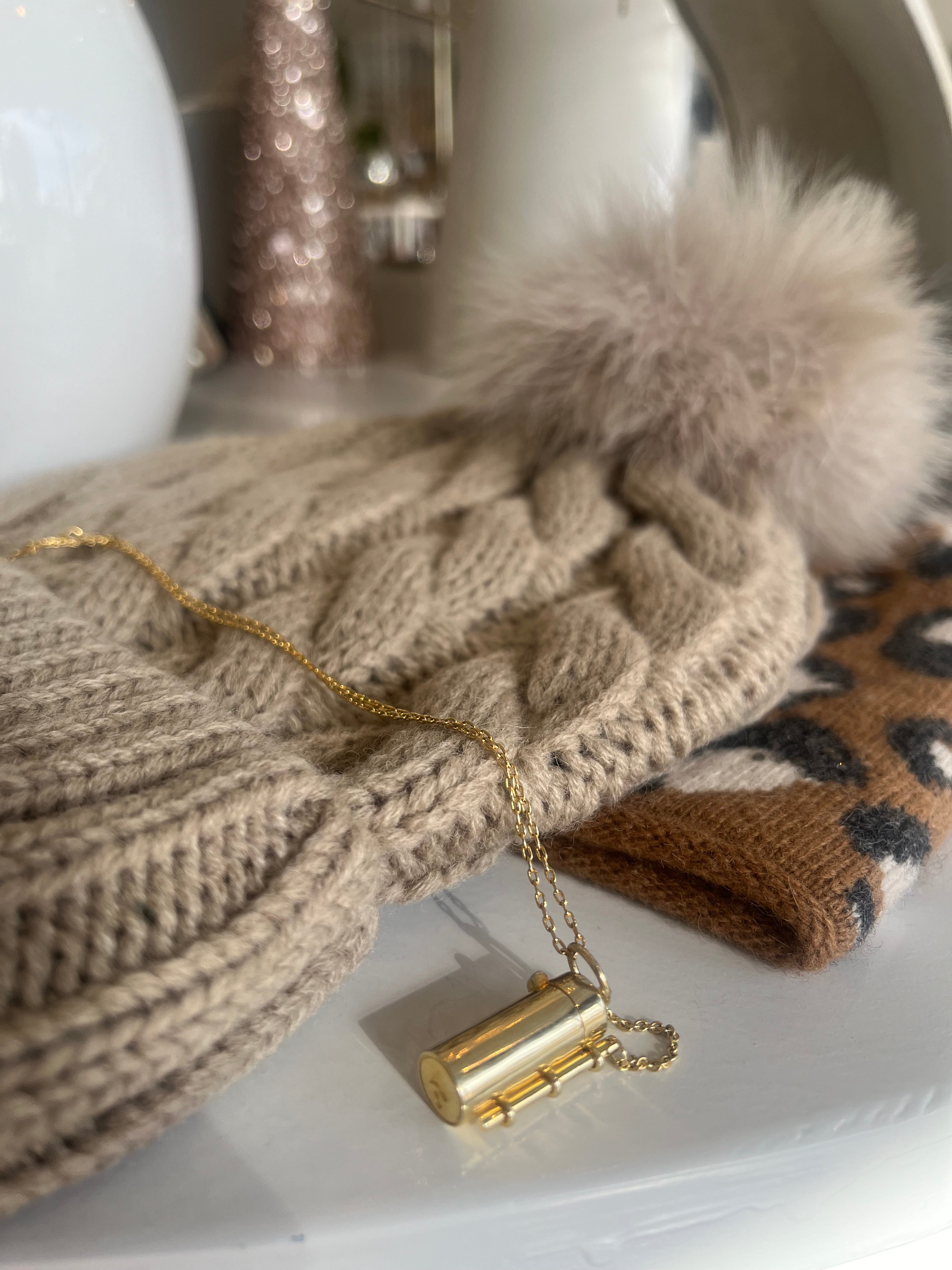Capsule + Wand Locket Necklace {Gold}