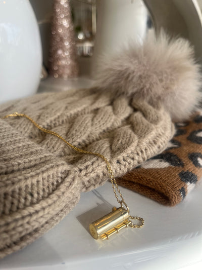 Capsule + Wand Locket Necklace {Gold}