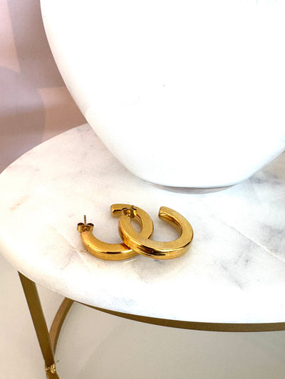 30mm Jane Hoop Earrings {Gold}