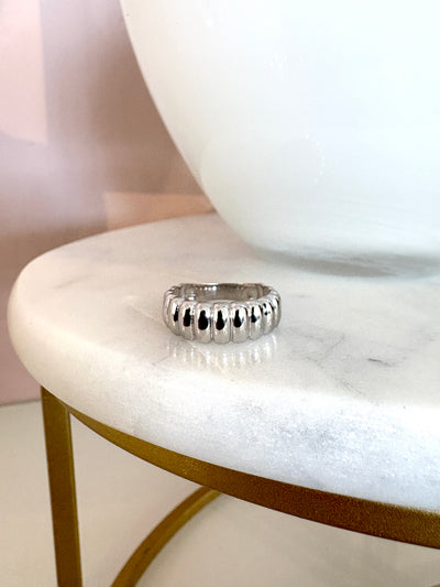 Fluted Statement Ring {Silver}
