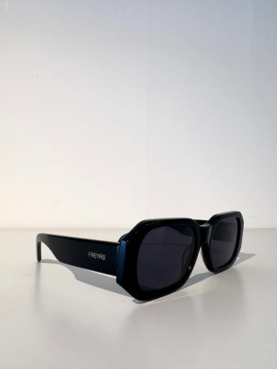 Onyx Acetate Rectangular Sunglasses {Black}