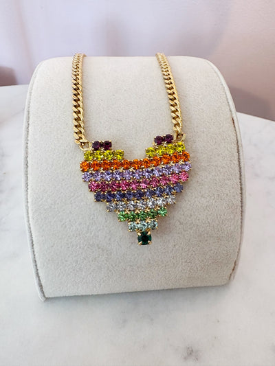 Candy Heart Necklace {Gold/Multi}