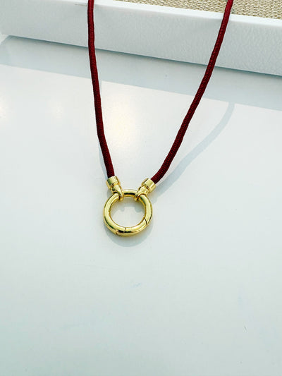 Kai Corded Charm Connector Necklace {Gold/Burgundy}