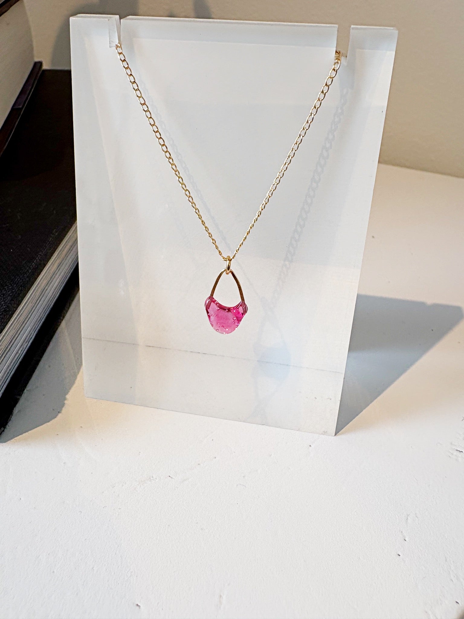 Godet Small Necklace {Gold/Rose}