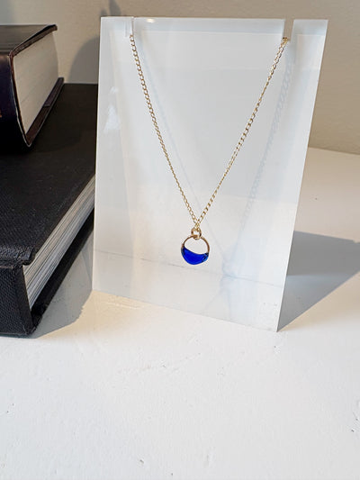 Crescent Small Necklace {Gold/Cobalt}