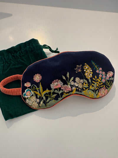 Velvet Eye Mask {Navy Floral}