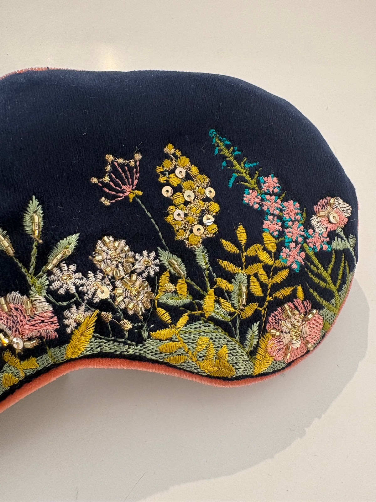 Velvet Eye Mask {Navy Floral}