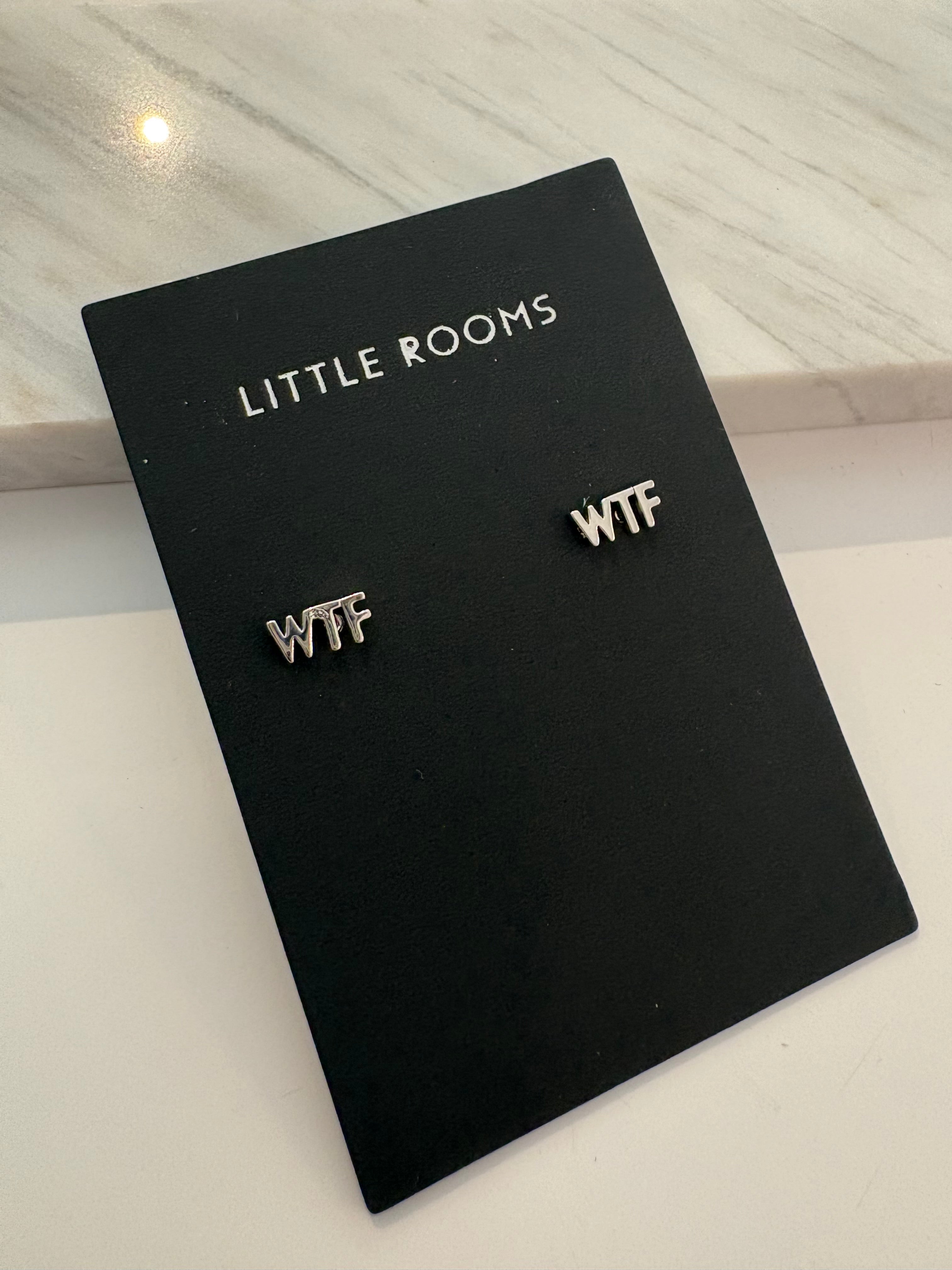 WTF Stud Earrings {Silver}