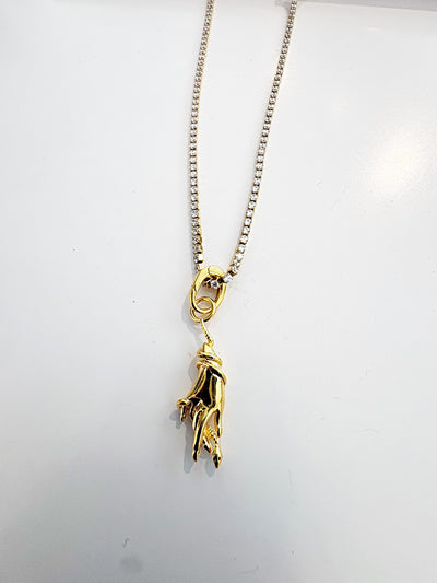 Venom Charm Axis Tennis Necklace {Gold}