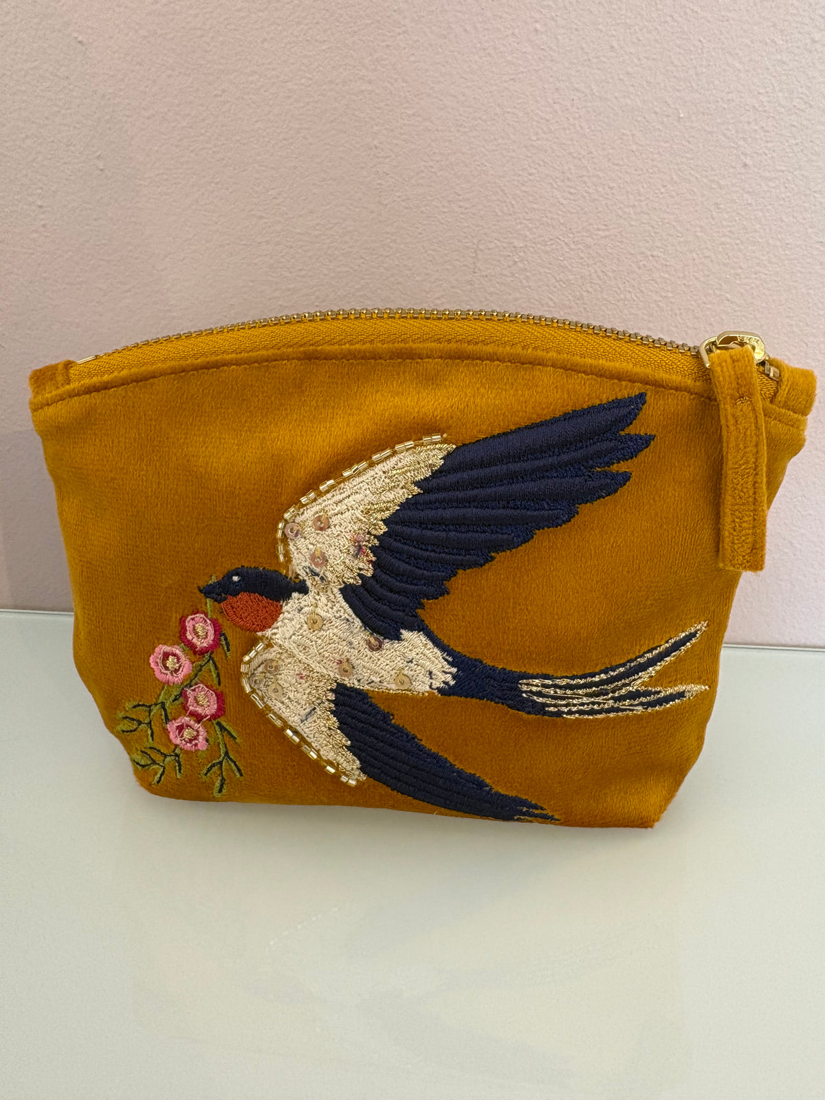 Velvet Mini Pouch {Swallow}