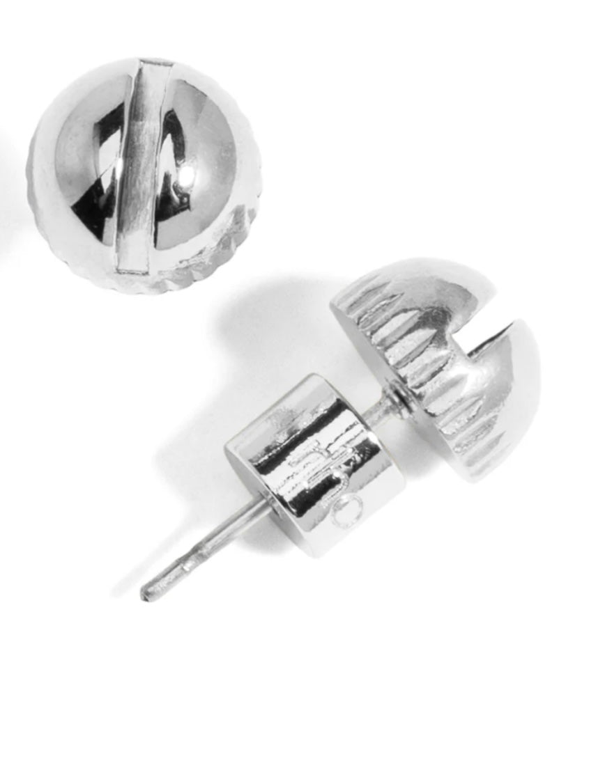Screw Loose Stud Earrings {Silver}