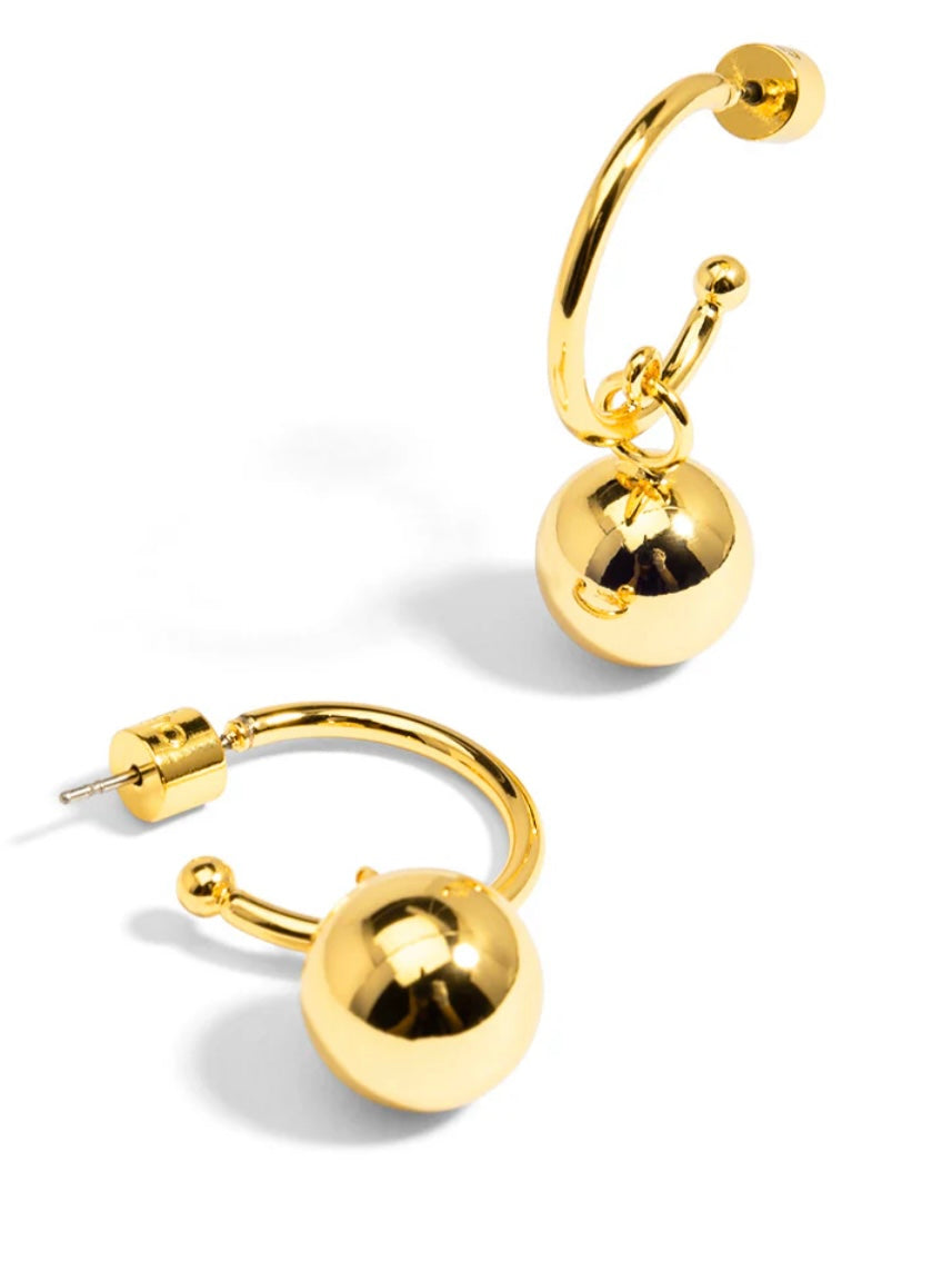 Single Ball Hoop Earring {Gold}