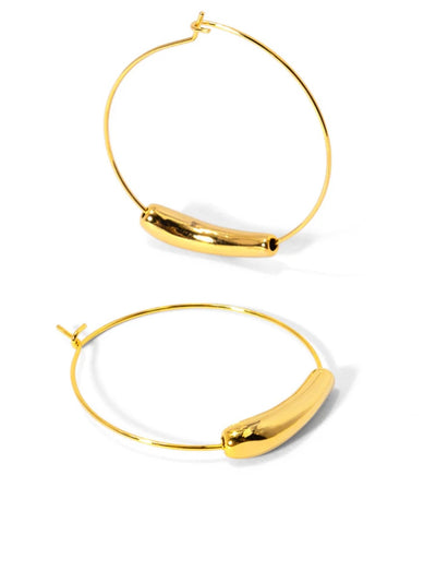 Slim Bar Hoop Earring {Gold}