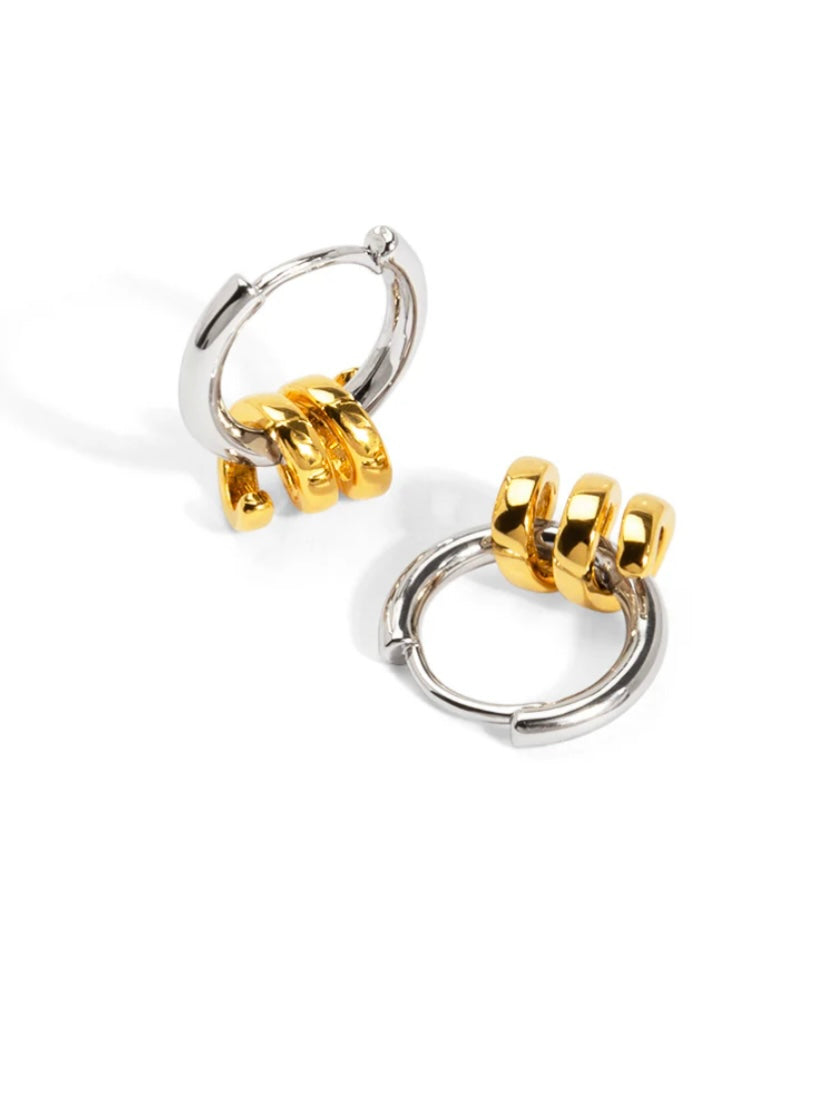 Two-Tone Coil Huggie Hoops {Gold/Silver}