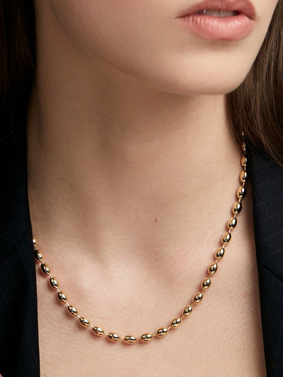 Rice Bead Collar Necklace {Gold}