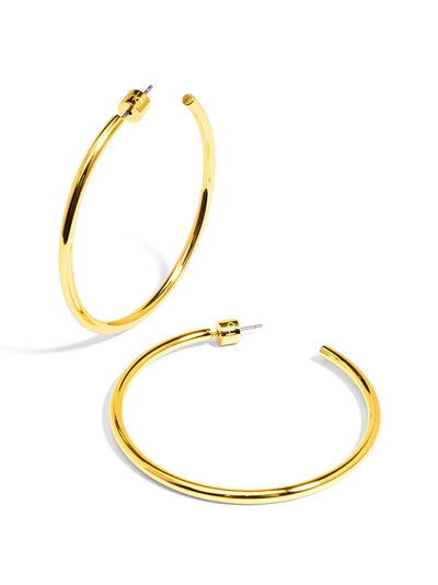 Large Thin Hoop Earrings {Gold}