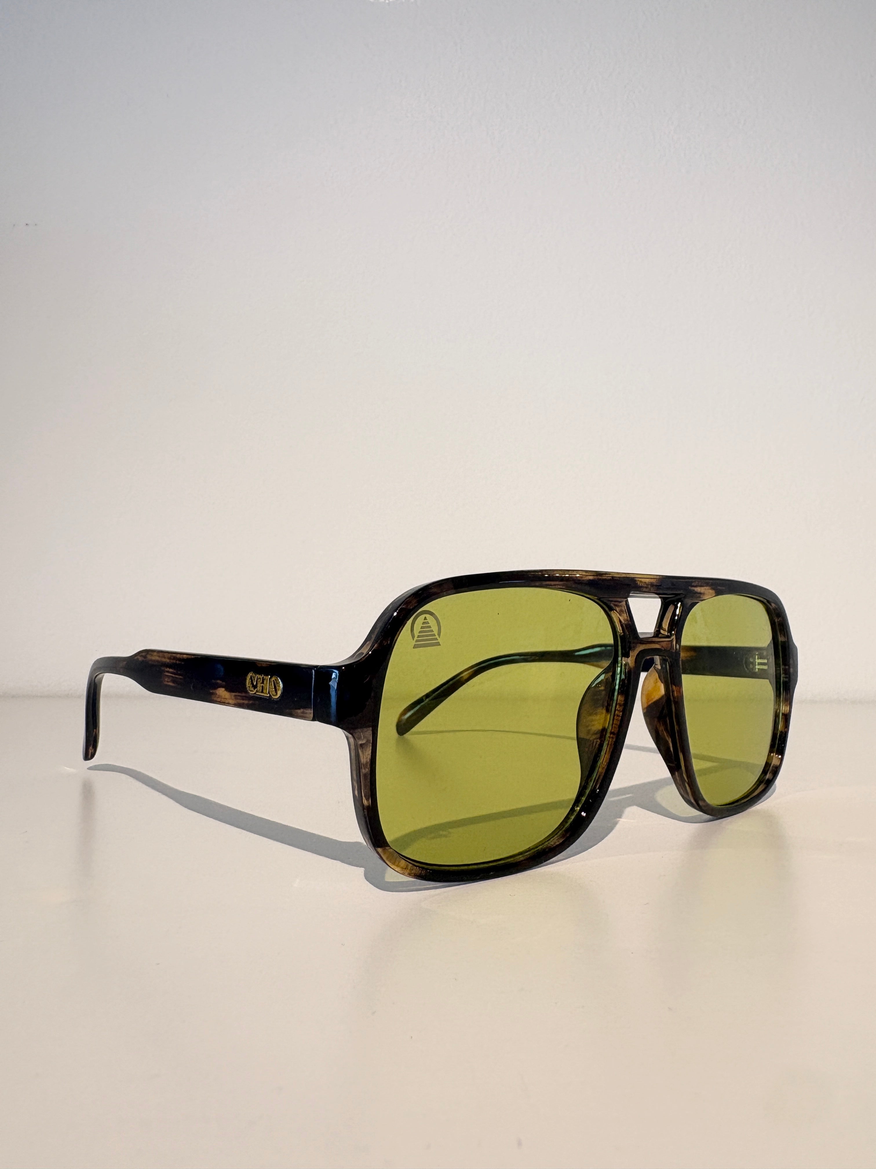 Sebastian Cho Relaxed Aviator Sunglasses {Tortoise/Lizard Green}