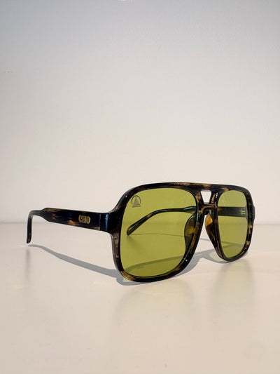 Sebastian Cho Relaxed Aviator Sunglasses {Tortoise/Lizard Green}