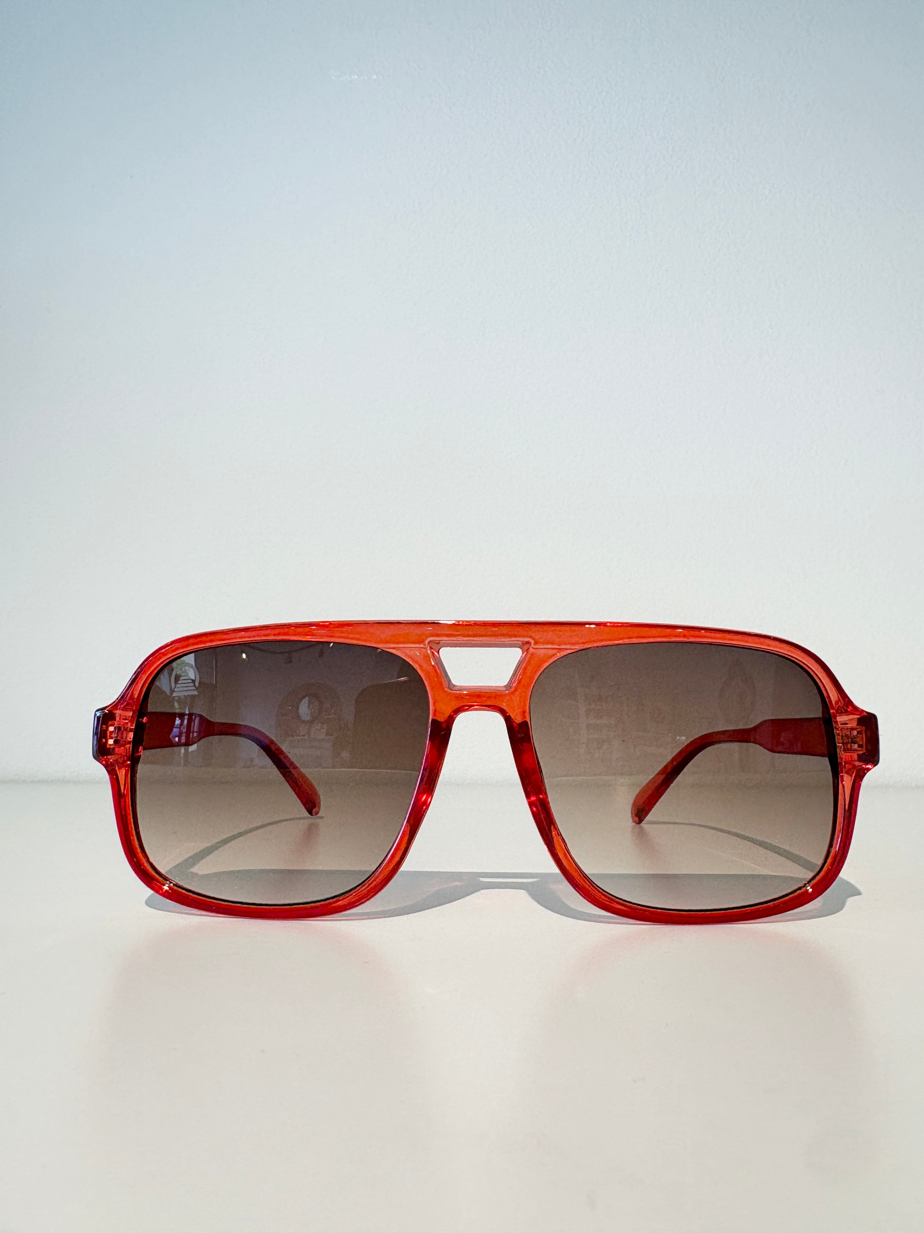 Sebastian Cho Relaxed Aviator Sunglasses {Cherry Red/Charcoal}